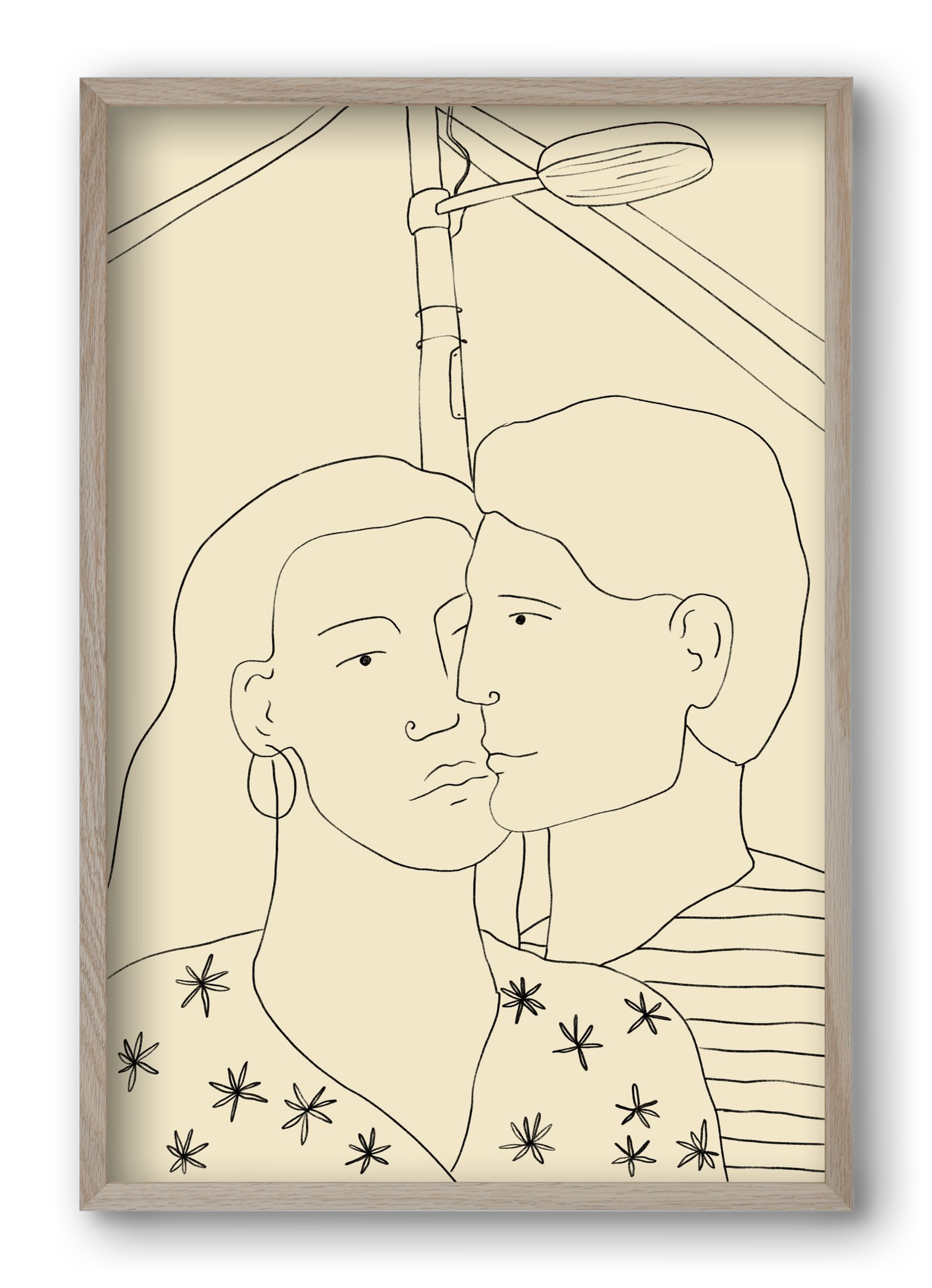 COUPLE IN LOVE UNDER A STREET SIGN, 40x60 cm (40x60 cm), Tölgy keret