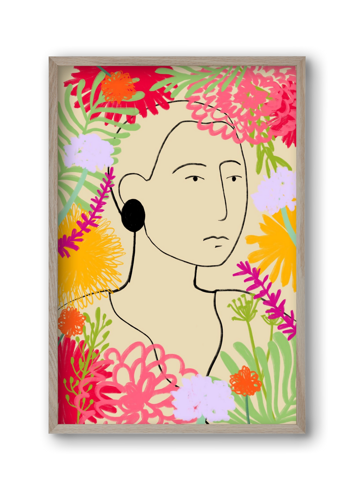 FLOWER WINDOW, 30x45 cm (30x45 cm), Tölgy keret