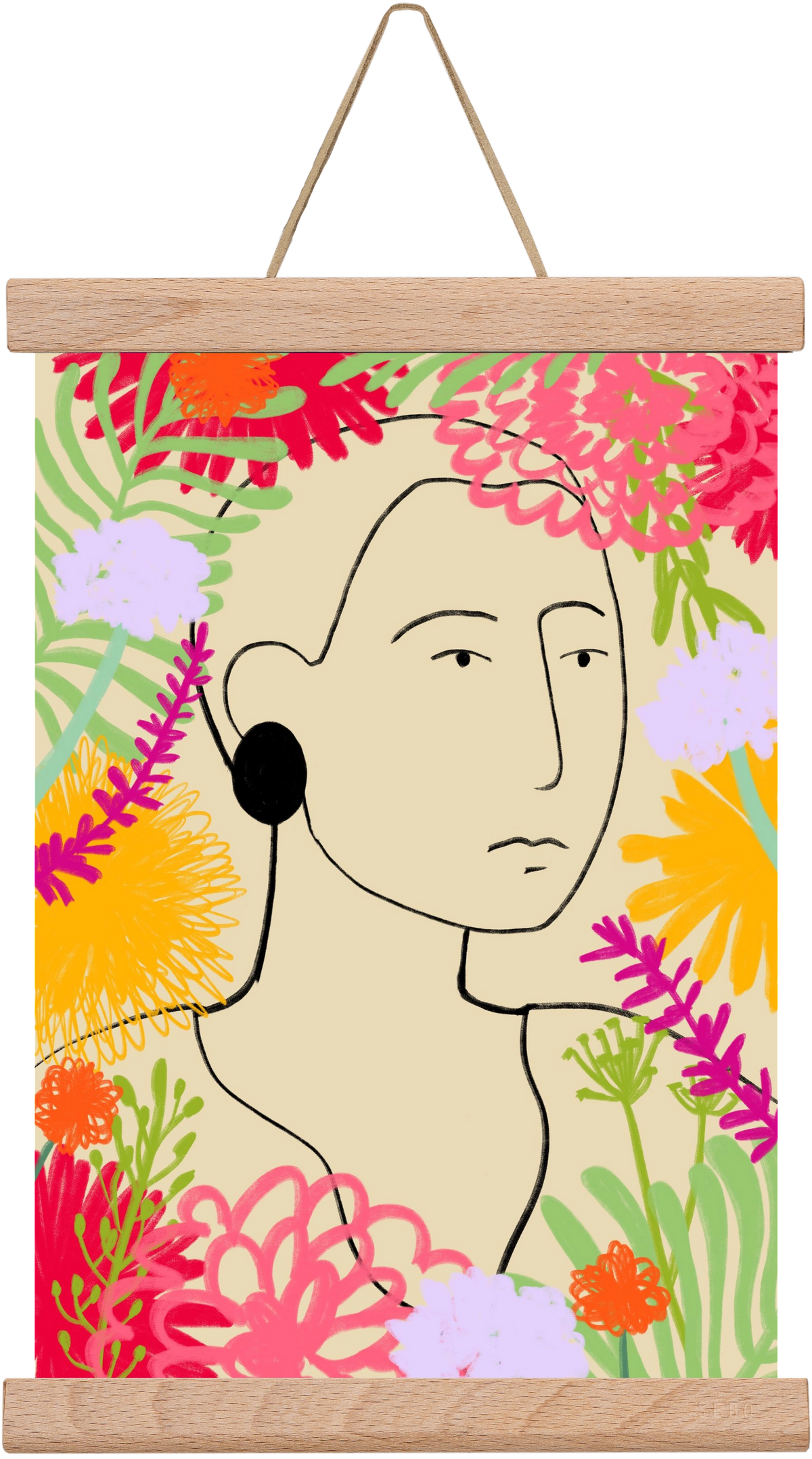 FLOWER WINDOW, 20x30 cm (20x30 cm), Tölgy akasztó