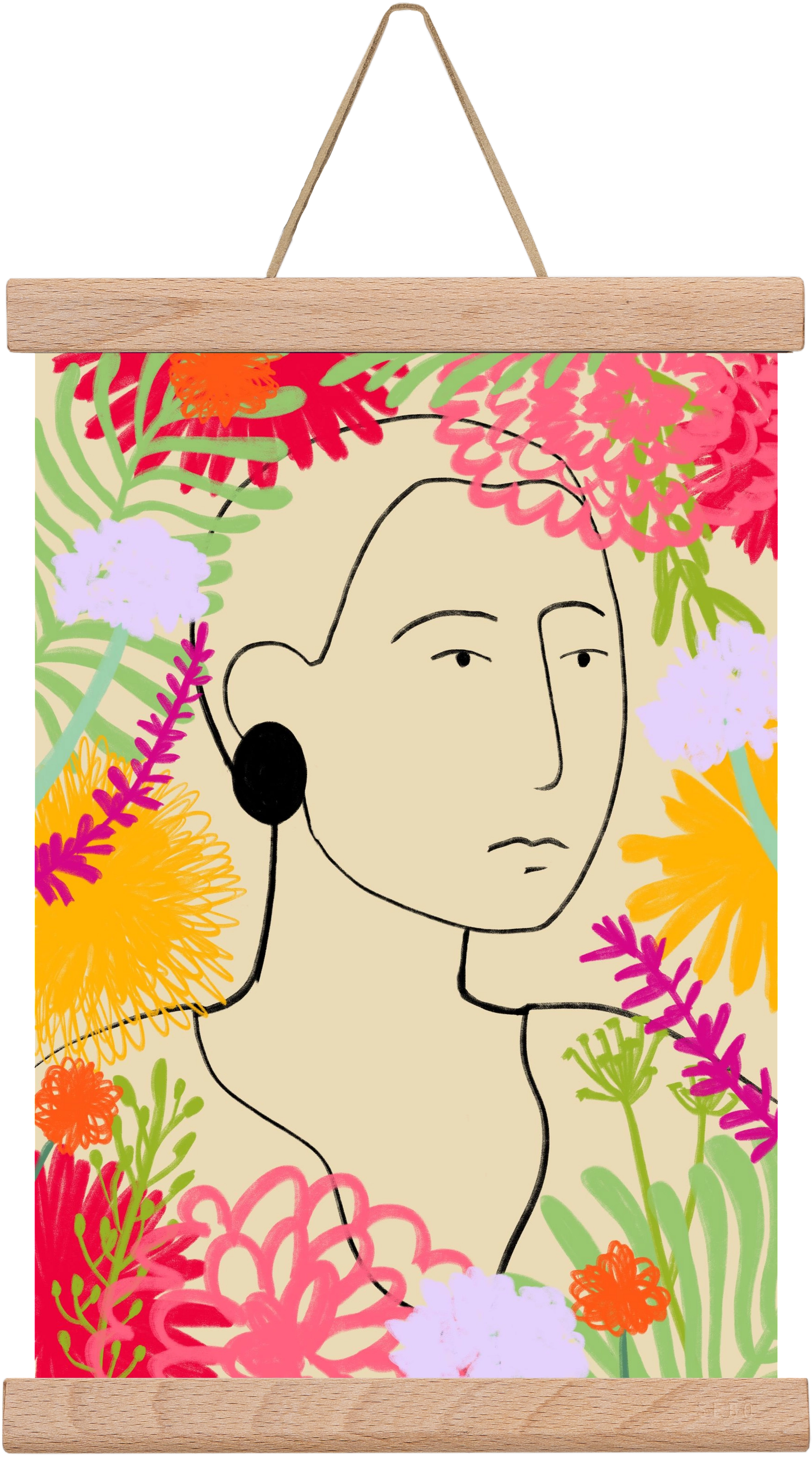 FLOWER WINDOW, 20x30 cm (20x30 cm), Tölgy akasztó