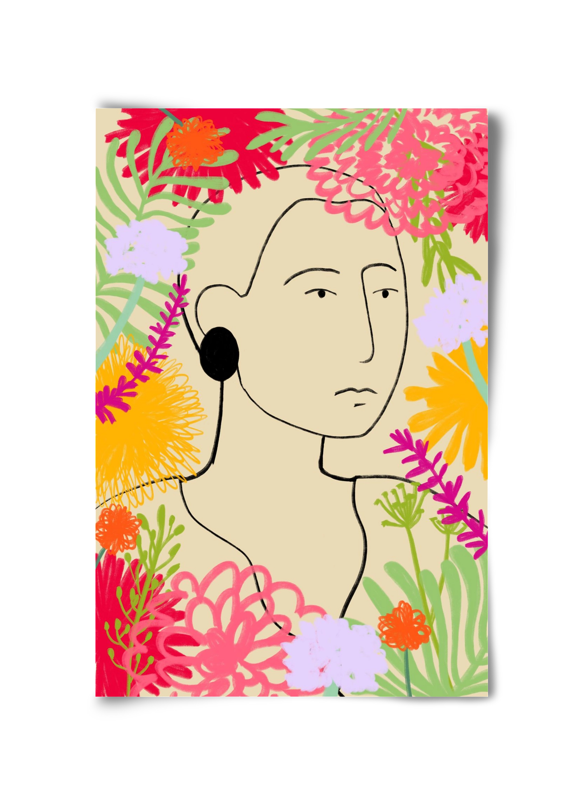 FLOWER WINDOW, 30x45 cm, Keret nélkül