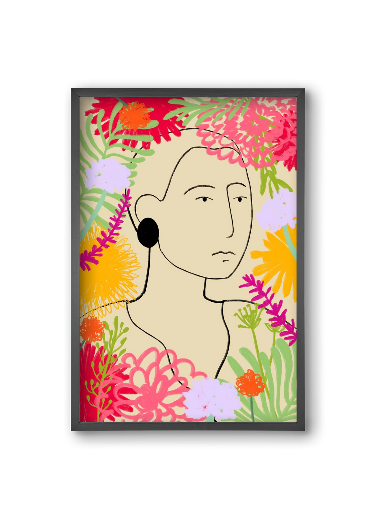 FLOWER WINDOW, 20x30 cm (20x30 cm), Fekete keret