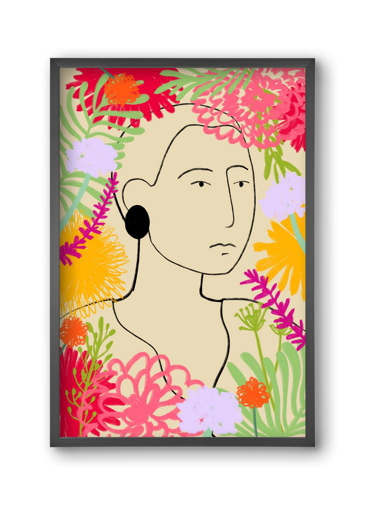 FLOWER WINDOW, 30x45 cm (30x45 cm), Fekete keret