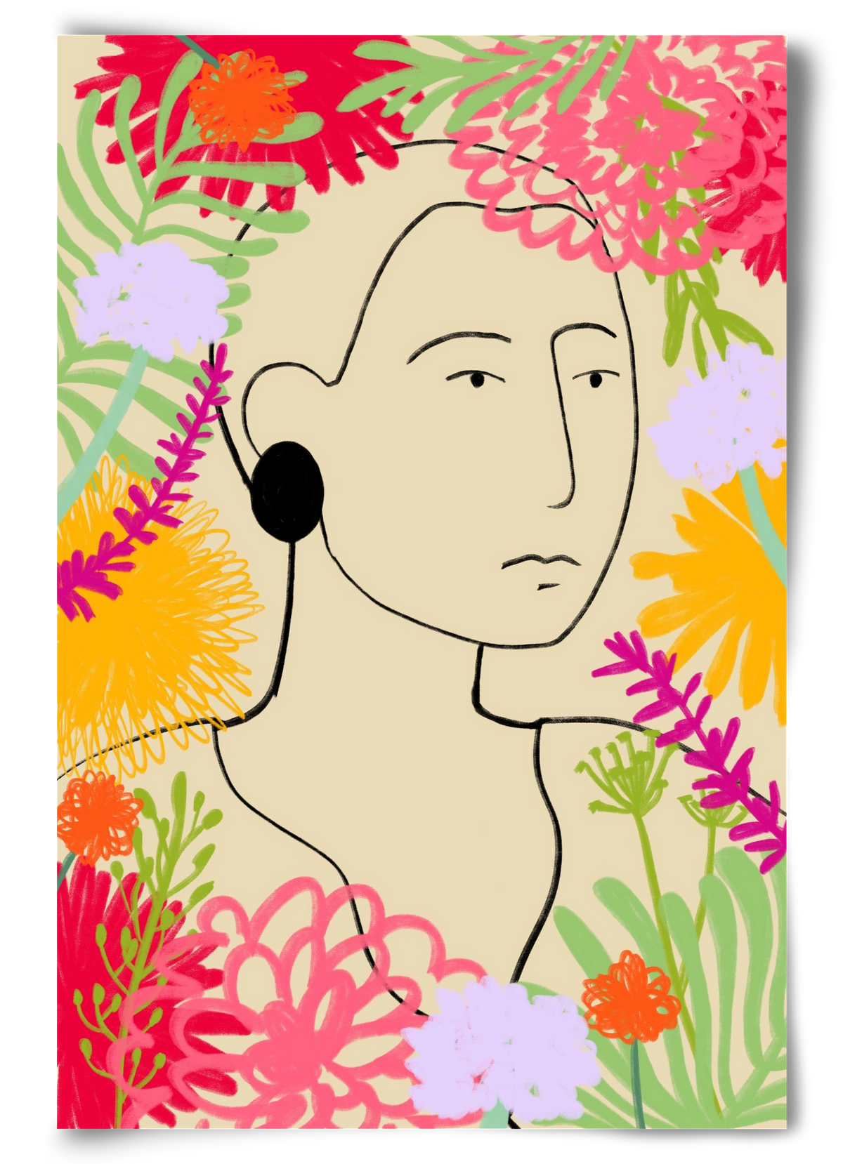 FLOWER WINDOW, 60x90 cm, Keret nélkül