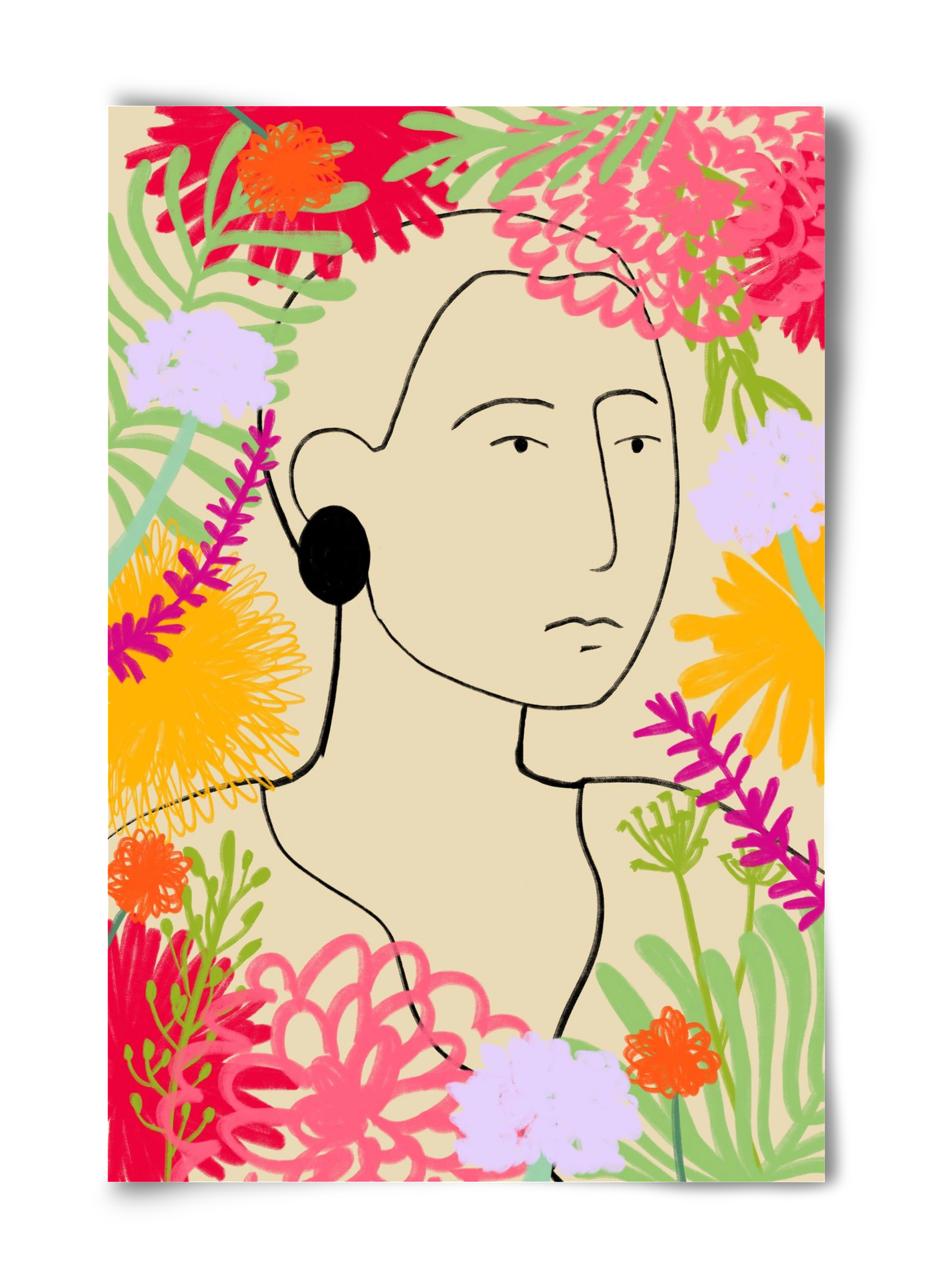 FLOWER WINDOW, 40x60 cm, Keret nélkül