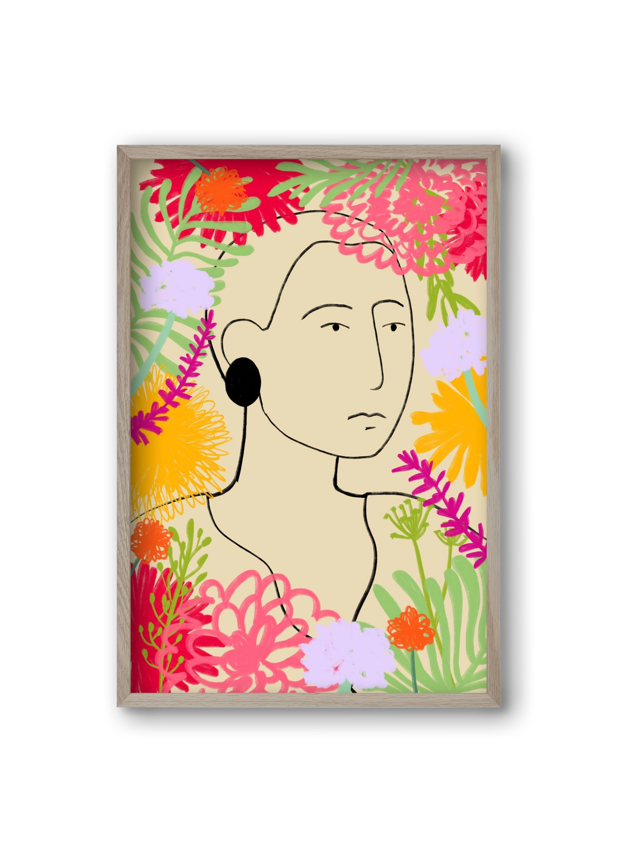 FLOWER WINDOW, 20x30 cm (20x30 cm), Tölgy keret