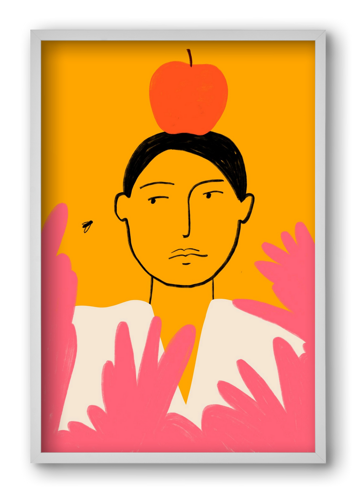 APPLE AND FLY, 40x60 cm (40x60 cm), Fehér keret