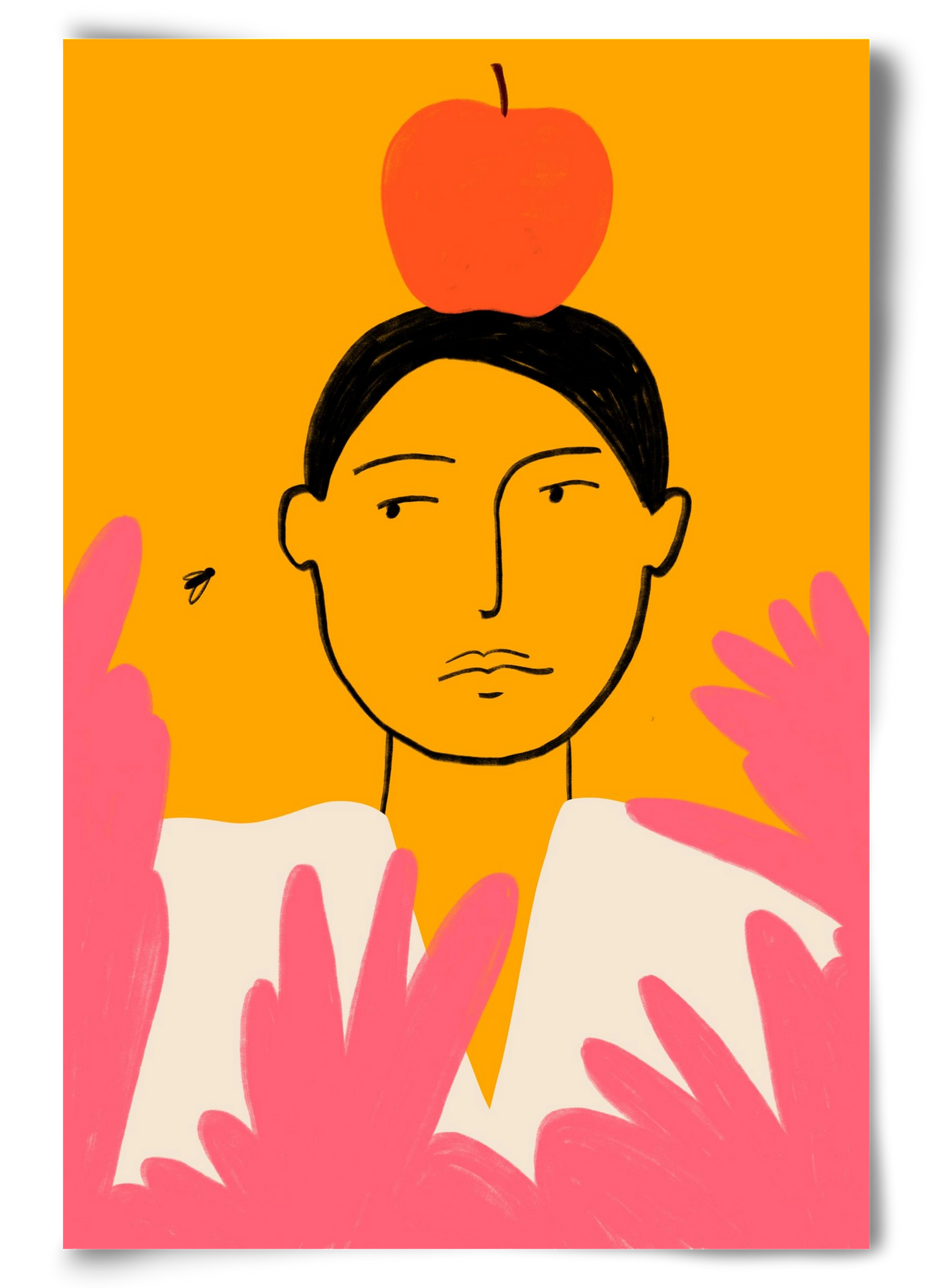 APPLE AND FLY, 60x90 cm, Keret nélkül