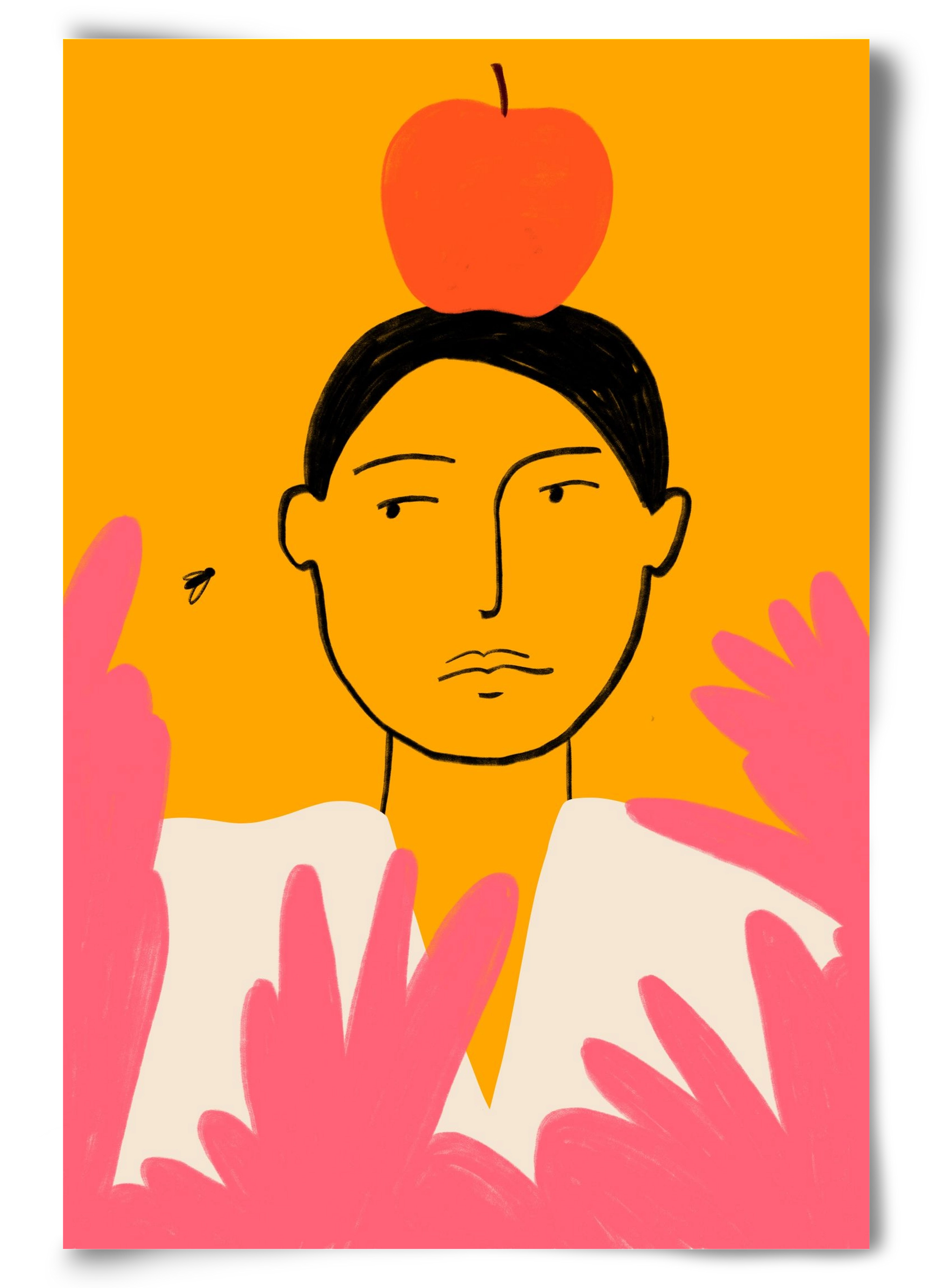 APPLE AND FLY, 60x90 cm, Keret nélkül