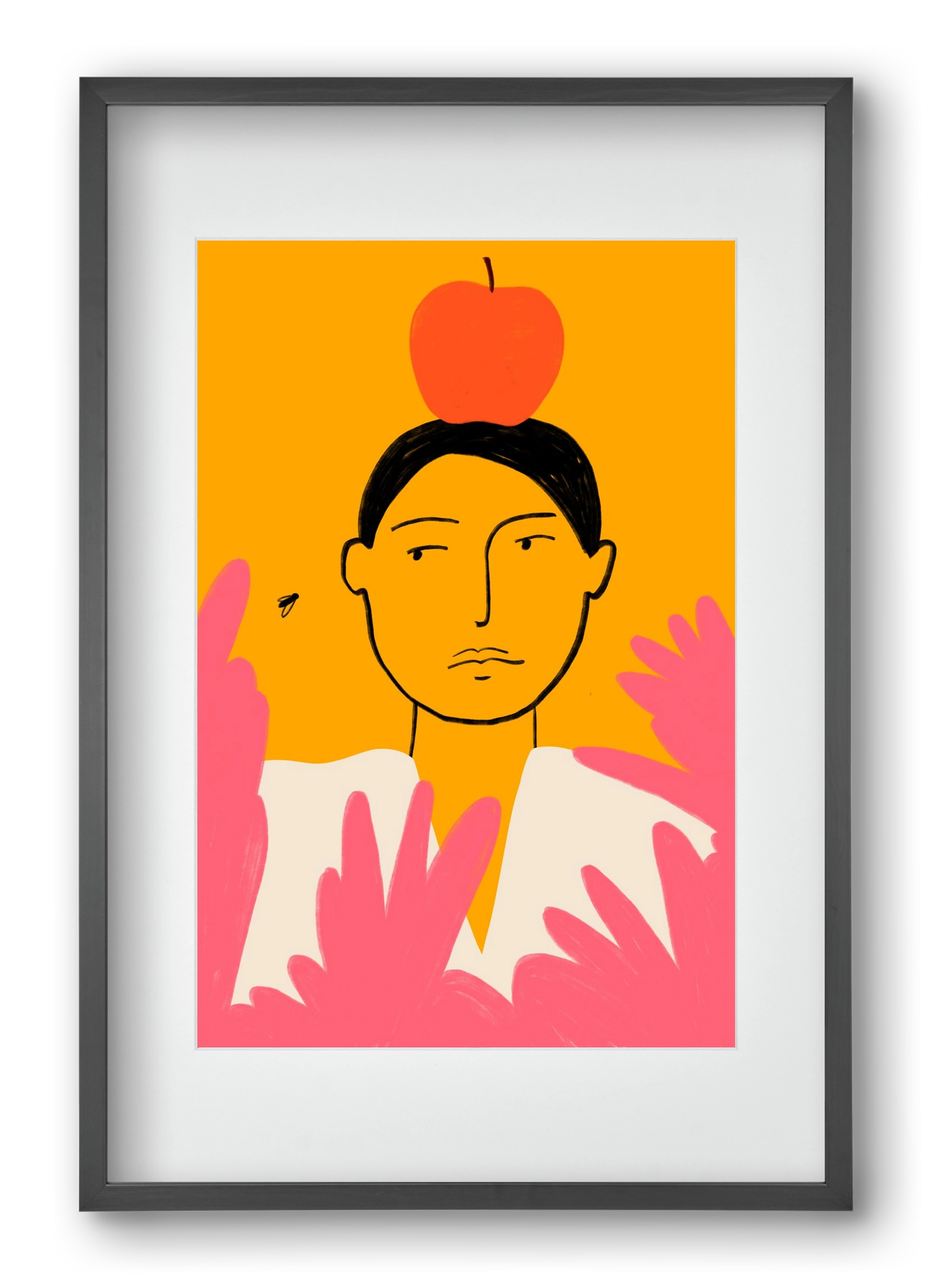 APPLE AND FLY, 40x60 cm (30x45 cm), Fekete keret, paszpartuval