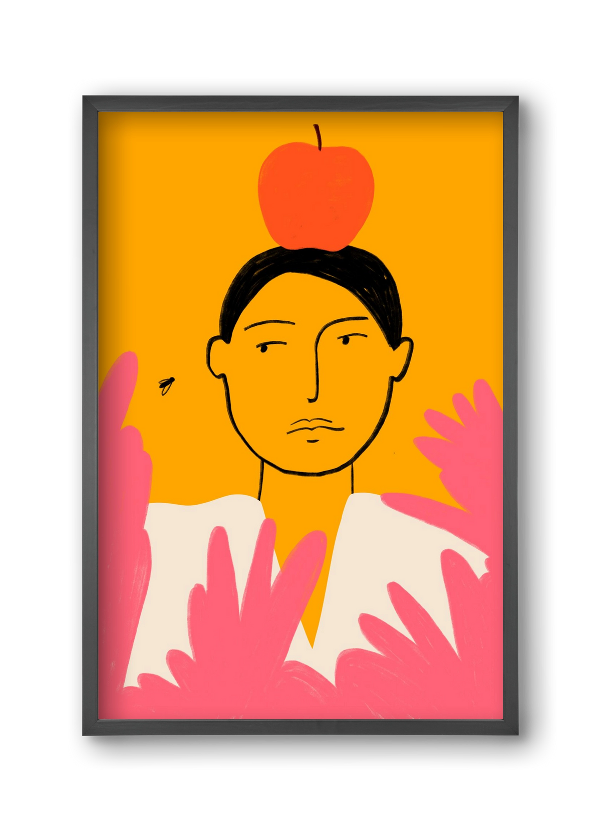 APPLE AND FLY, 30x45 cm (30x45 cm), Fekete keret