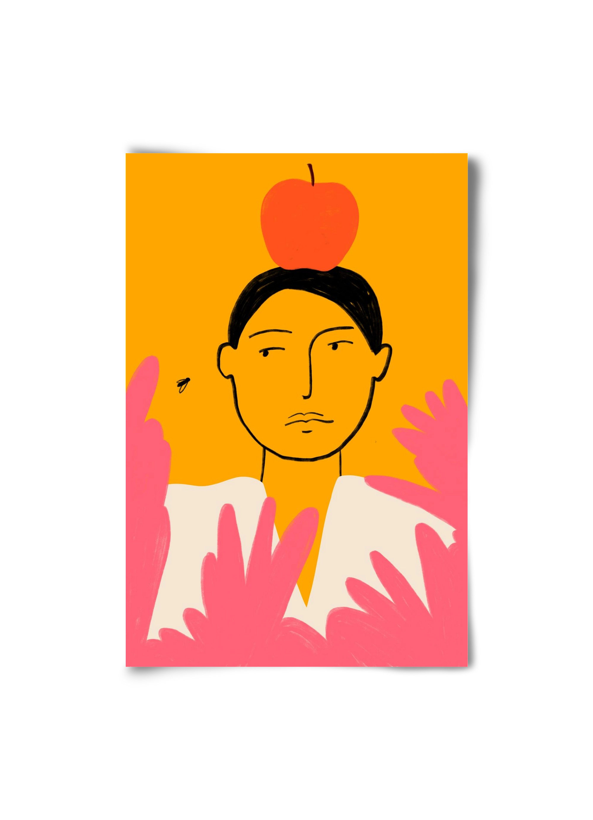 APPLE AND FLY, 20x30 cm, Keret nélkül