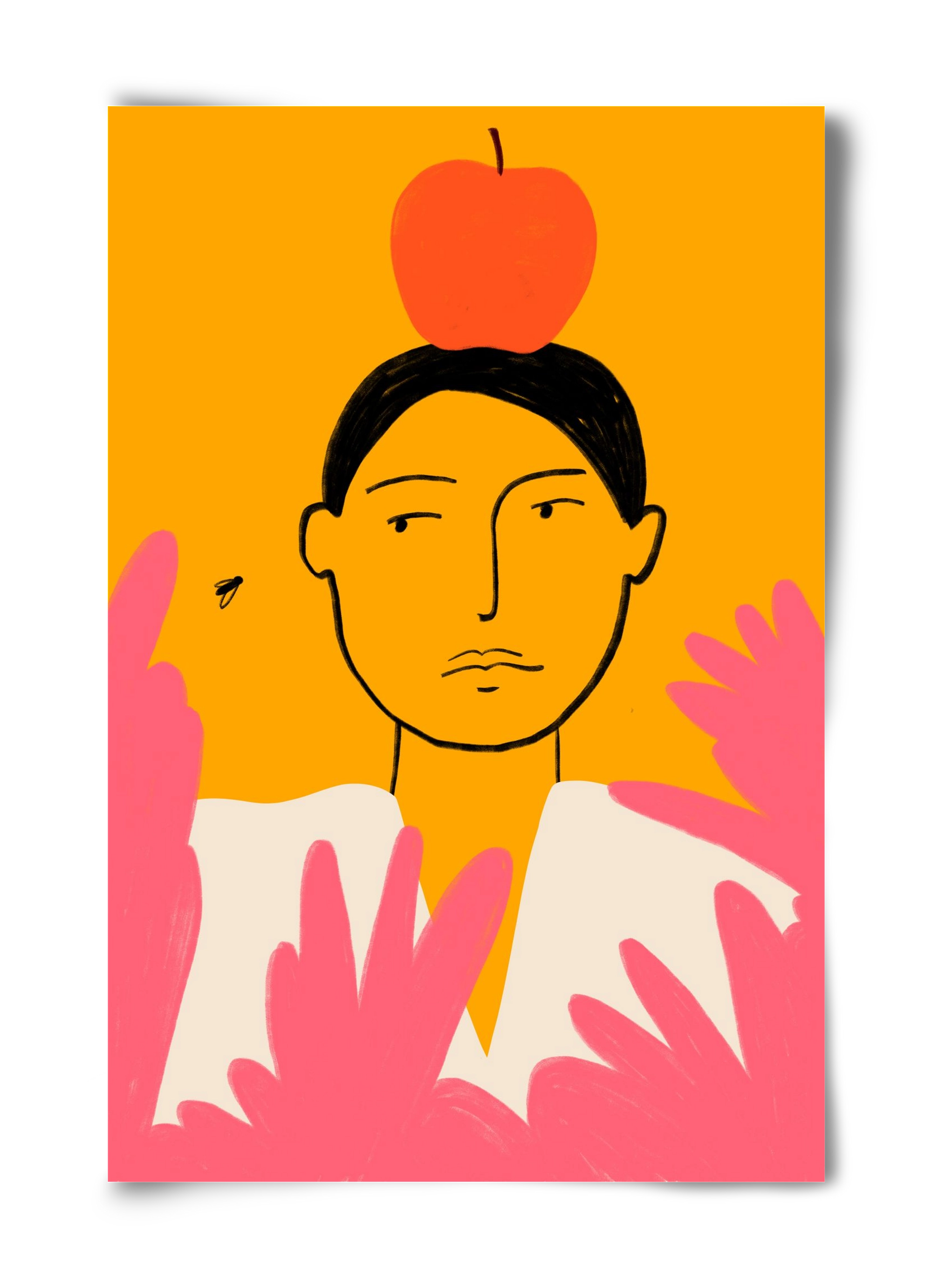 APPLE AND FLY, 40x60 cm, Keret nélkül