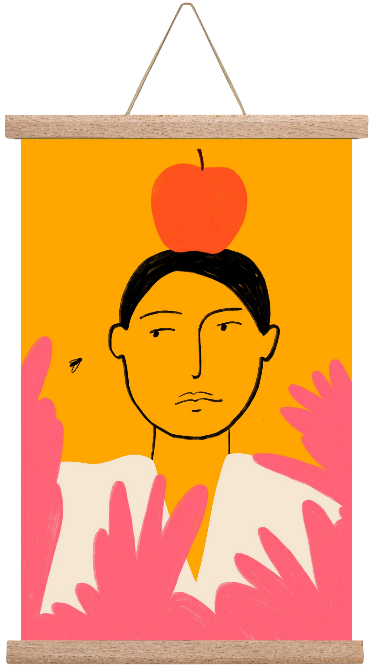 APPLE AND FLY, 30x45 cm (30x45 cm), Tölgy akasztó