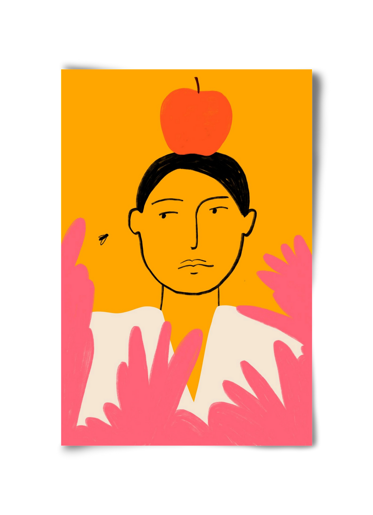 APPLE AND FLY, 30x45 cm, Keret nélkül