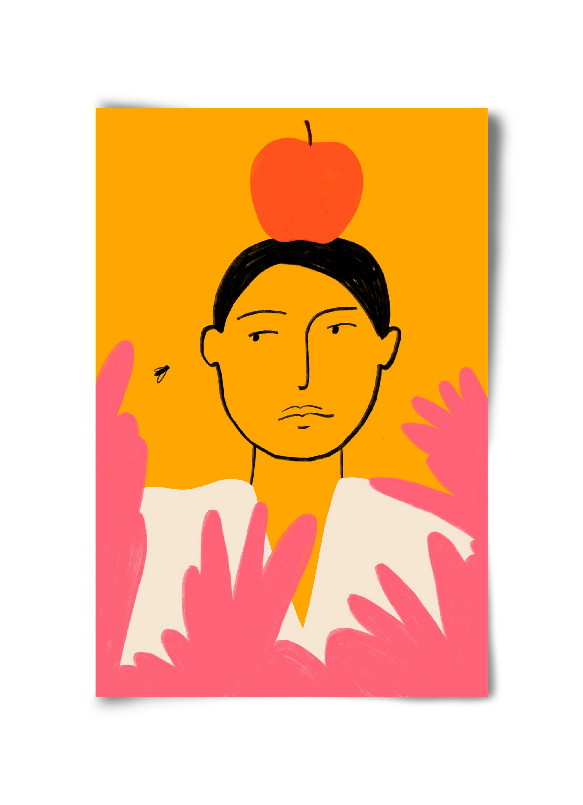 APPLE AND FLY, 30x45 cm, Keret nélkül