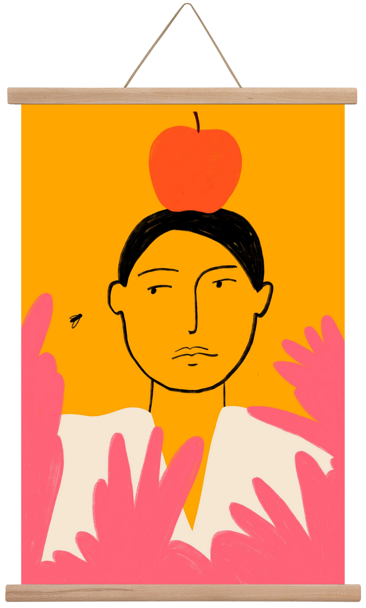 APPLE AND FLY, 40x60 cm (40x60 cm), Tölgy akasztó