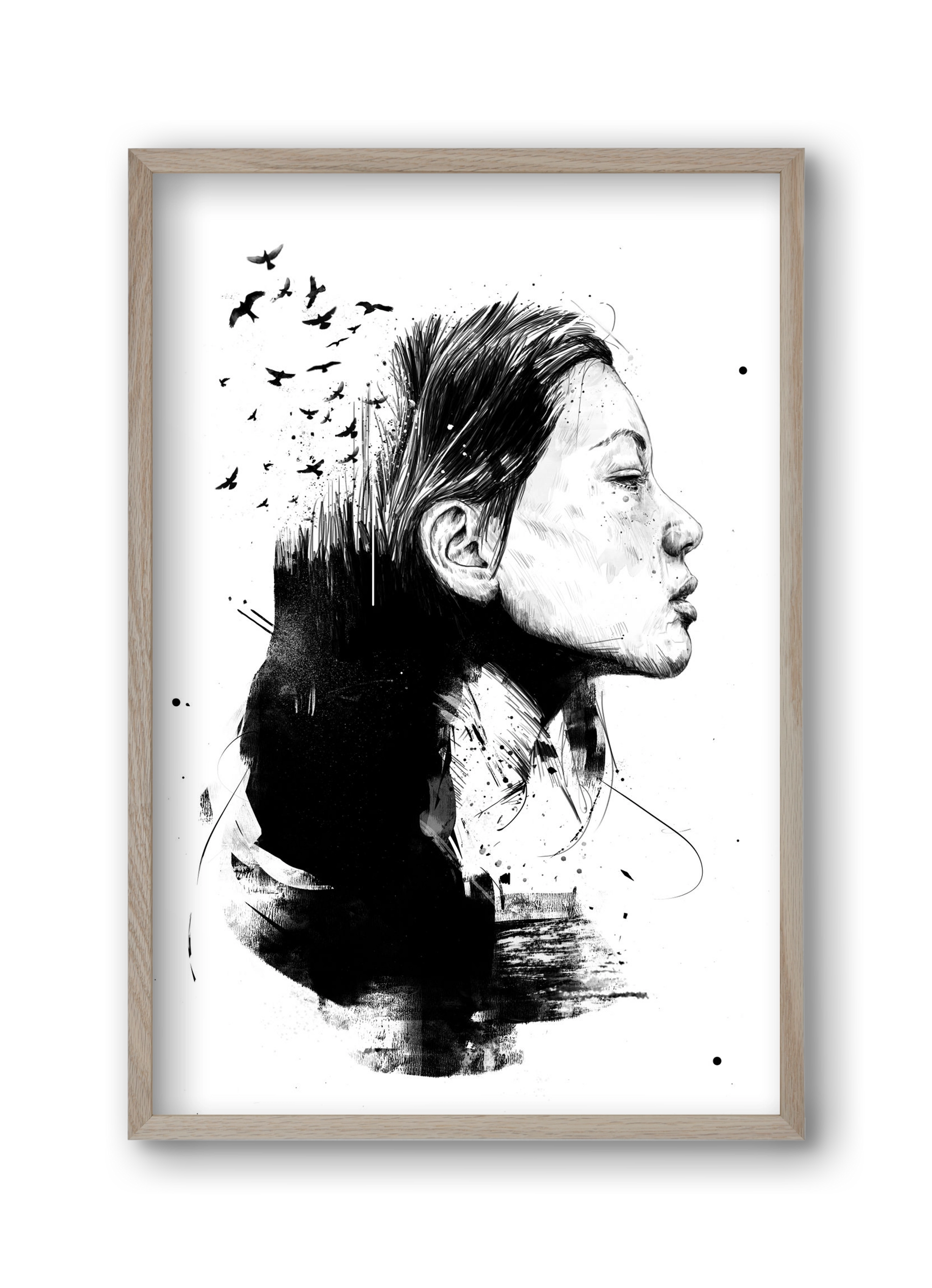 Open your mind, 30x45 cm (30x45 cm), Tölgy keret