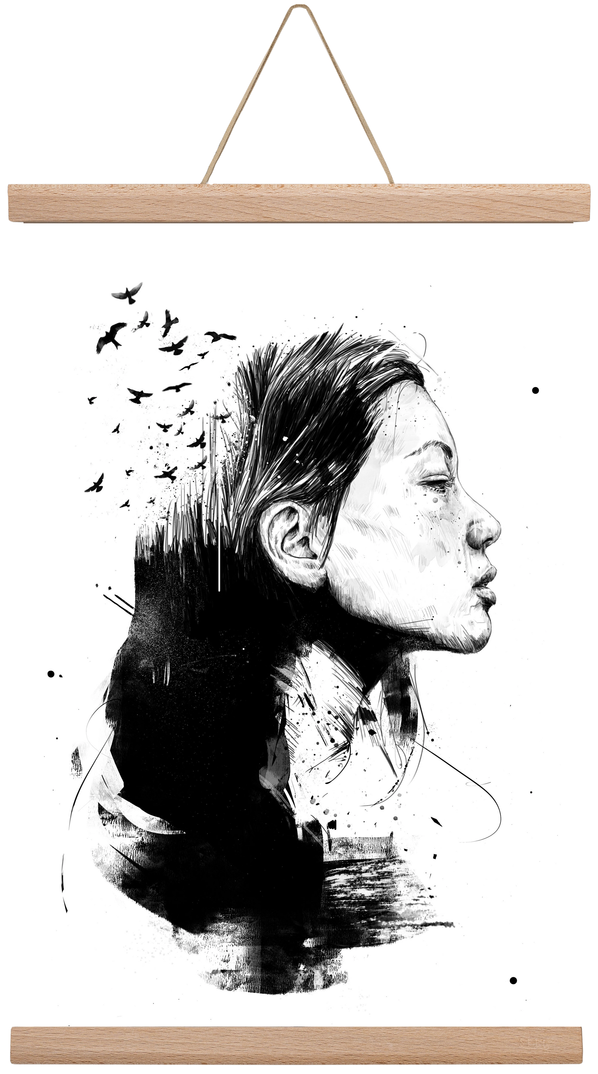 Open your mind, 30x45 cm (30x45 cm), Tölgy akasztó