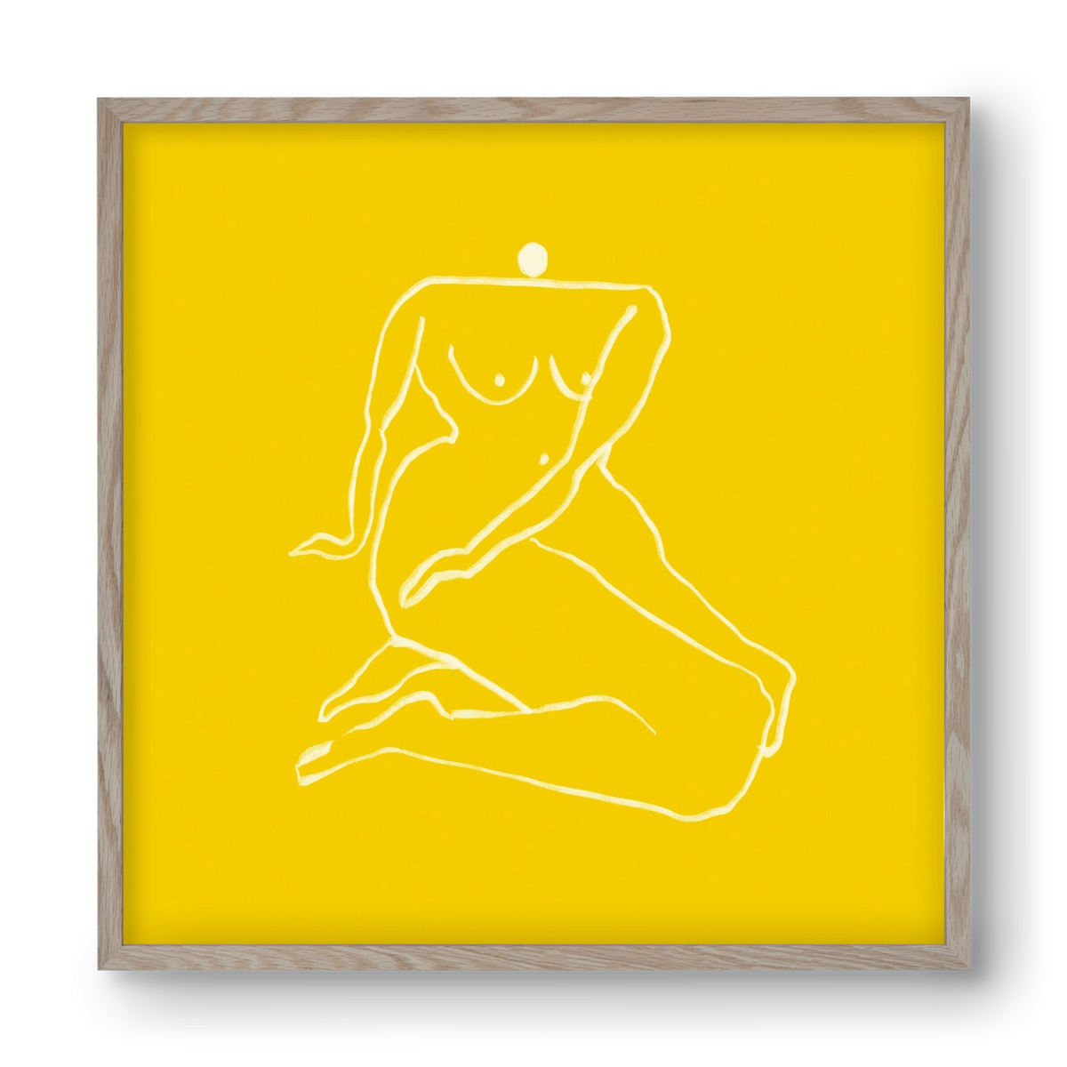Sunny woman, 40x40 cm (40x40 cm), Tölgy keret
