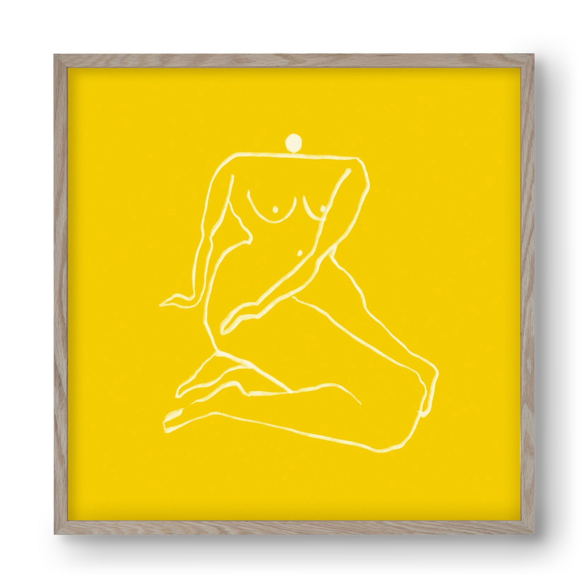 Sunny woman, 40x40 cm (40x40 cm), Tölgy keret