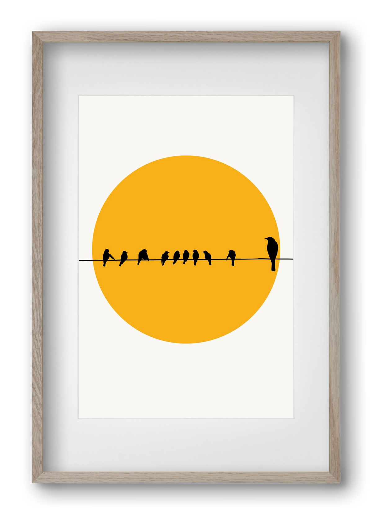 Birds family, 40x60 cm (30x45 cm), Tölgy keret, paszpartuval