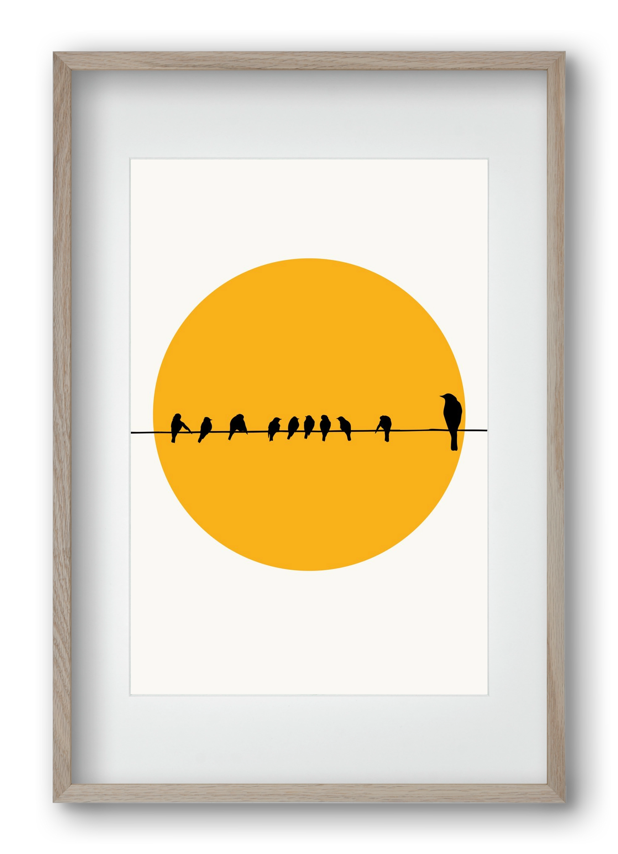 Birds family, 40x60 cm (30x45 cm), Tölgy keret, paszpartuval