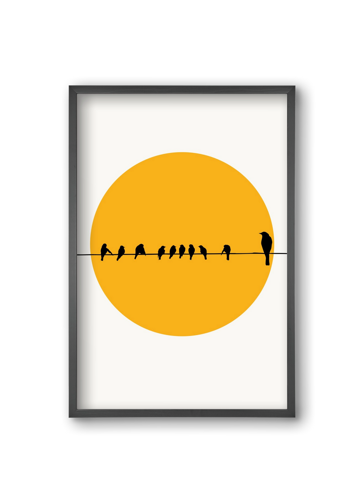 Birds family, 20x30 cm (20x30 cm), Fekete keret