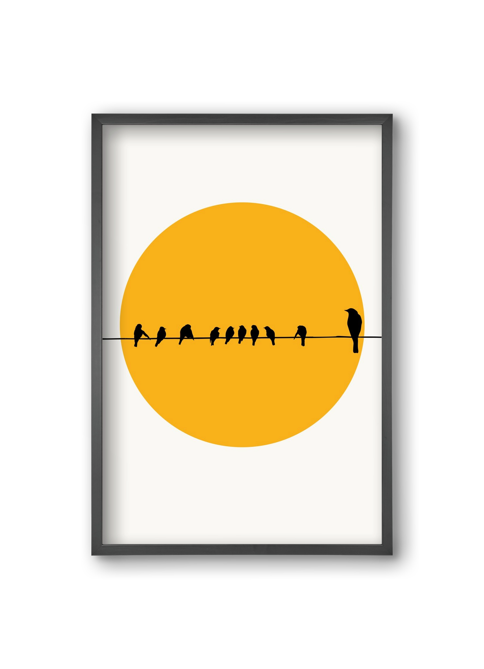 Birds family, 20x30 cm (20x30 cm), Fekete keret