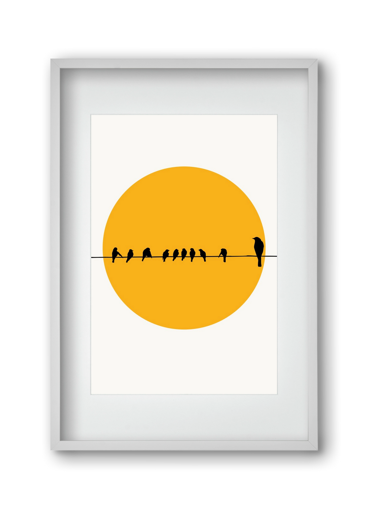 Birds family, 30x45 cm (20x30 cm), Fehér keret, paszpartuval