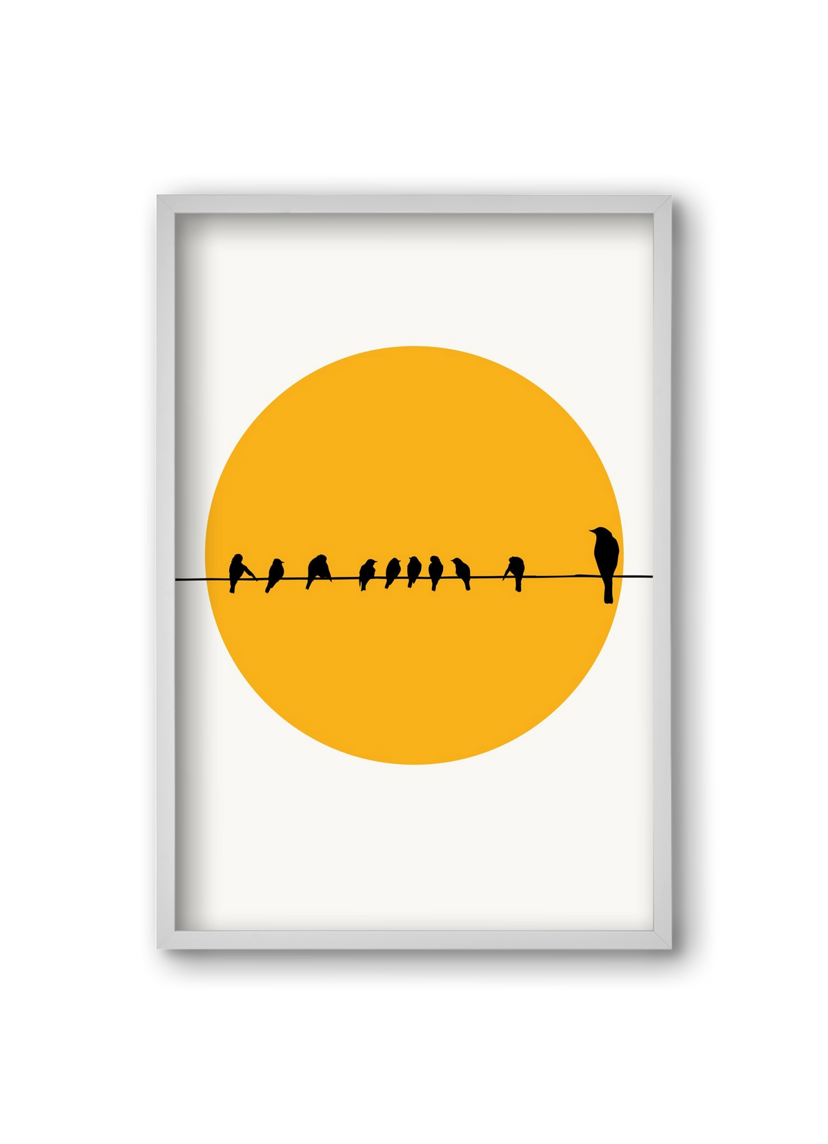 Birds family, 20x30 cm (20x30 cm), Fehér keret