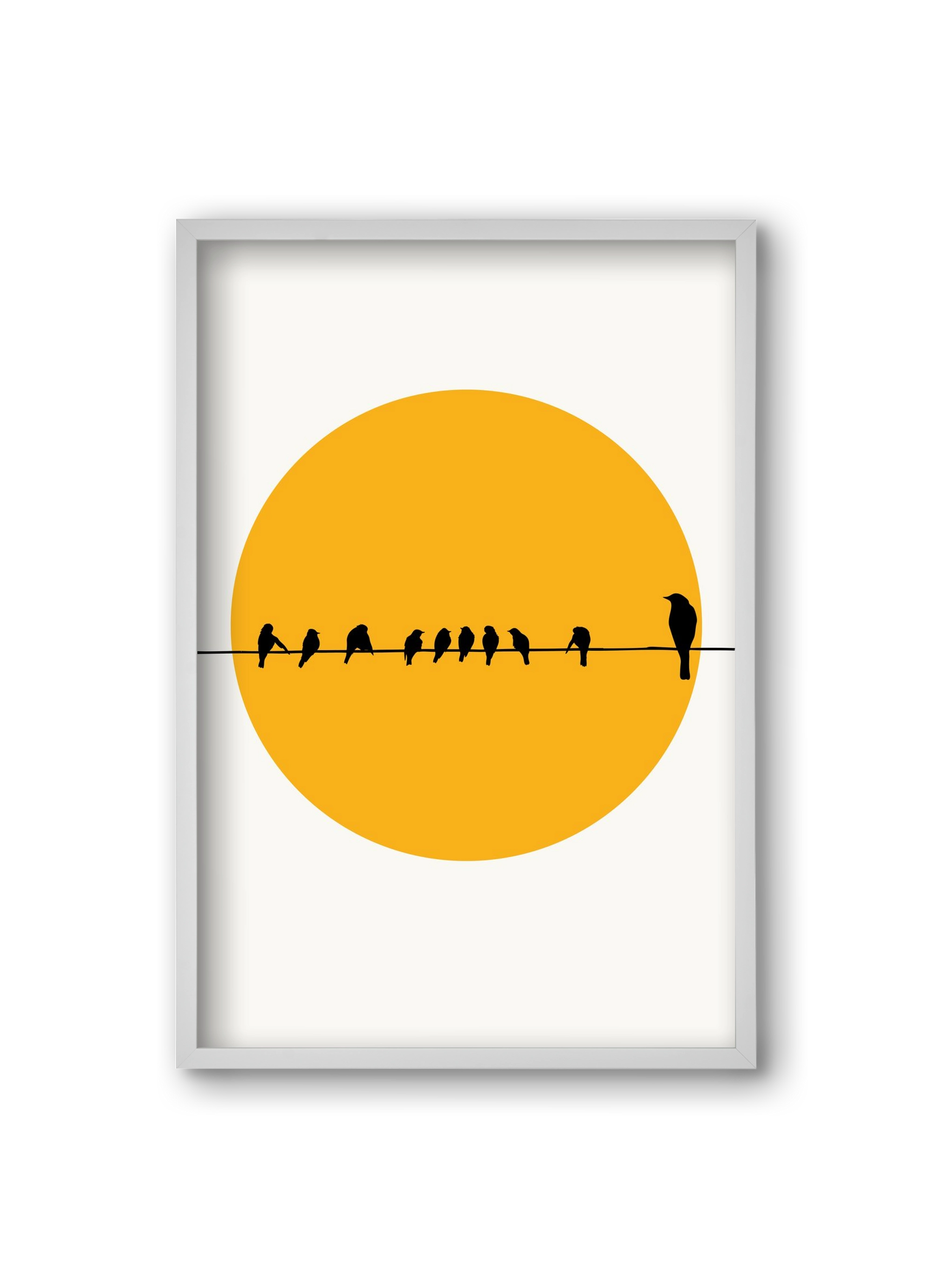 Birds family, 20x30 cm (20x30 cm), Fehér keret