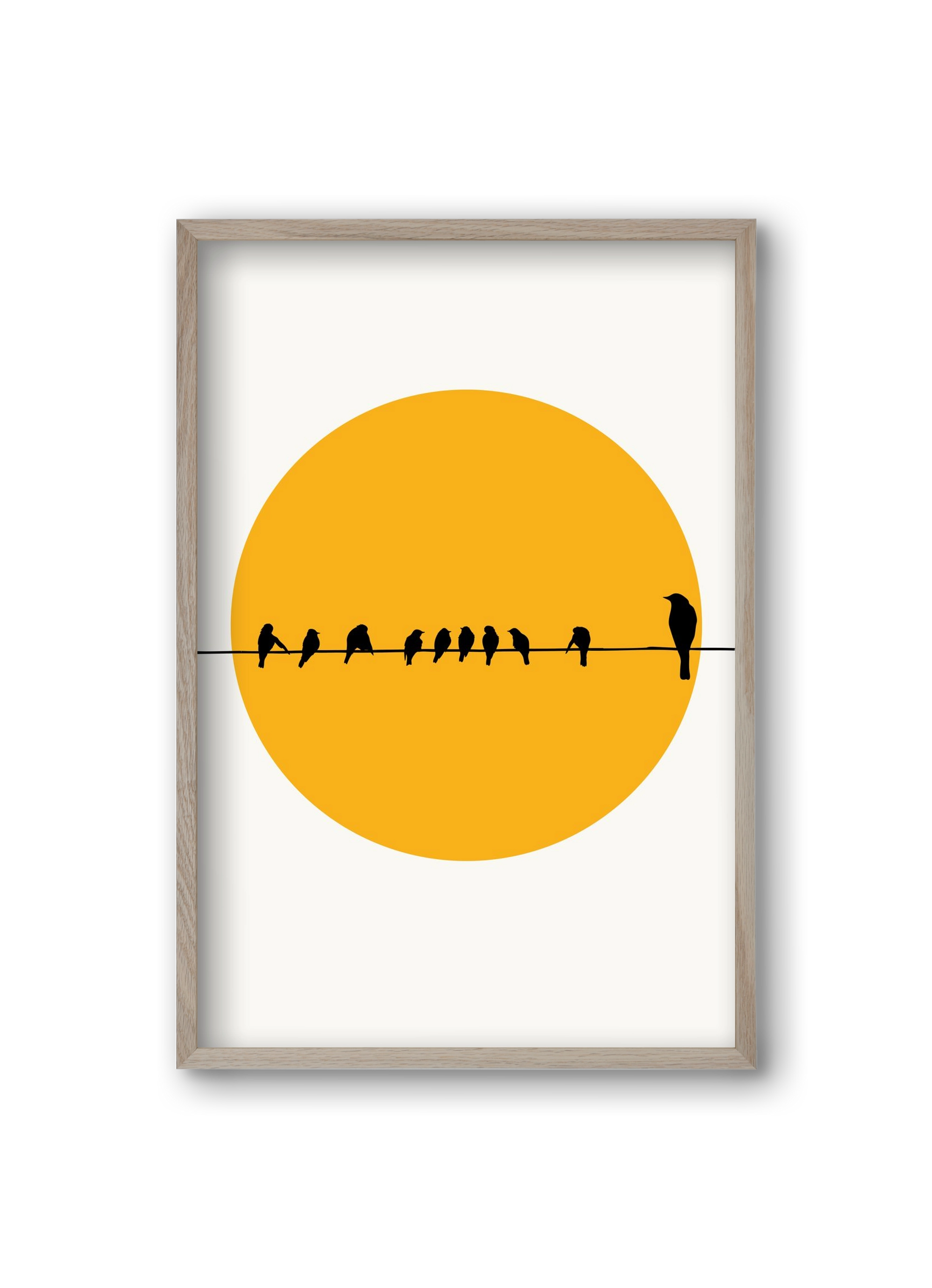 Birds family, 20x30 cm (20x30 cm), Tölgy keret