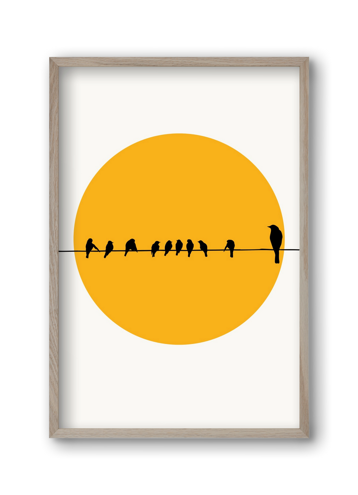 Birds family, 30x45 cm (30x45 cm), Tölgy keret