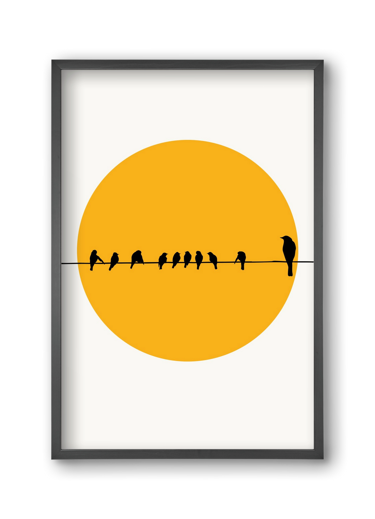 Birds family, 30x45 cm (30x45 cm), Fekete keret