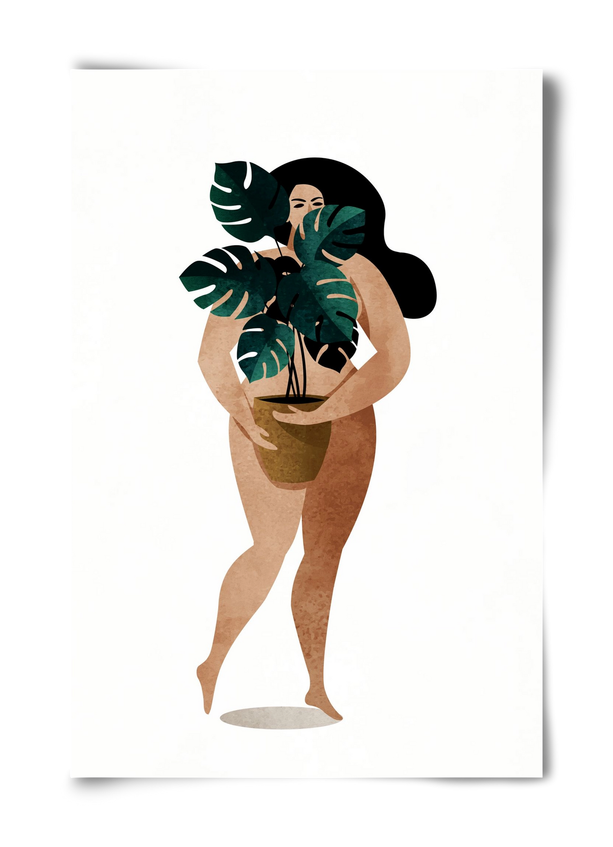 Nude With Plant, 40x60 cm, Keret nélkül