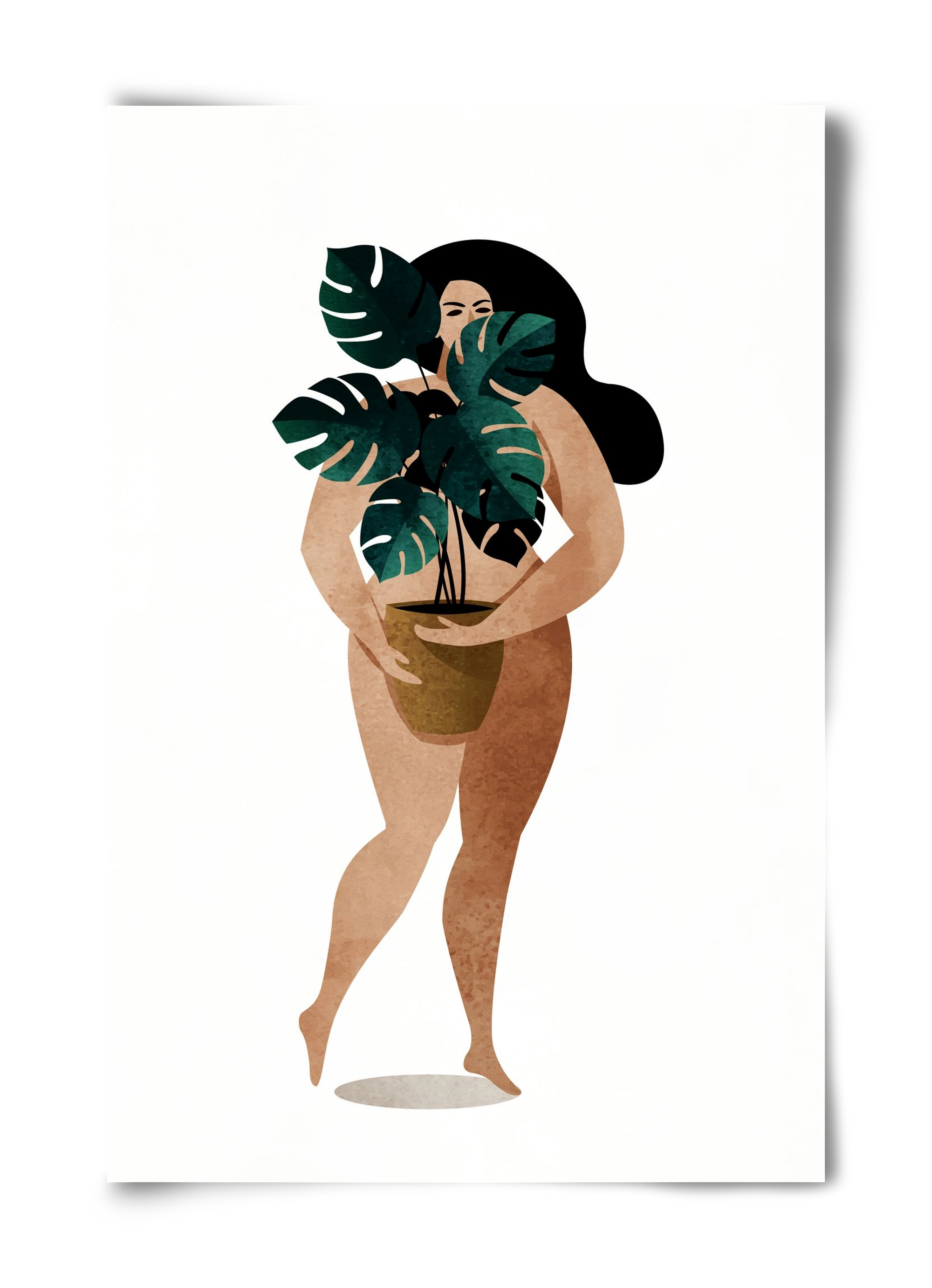 Nude With Plant, 40x60 cm, Keret nélkül