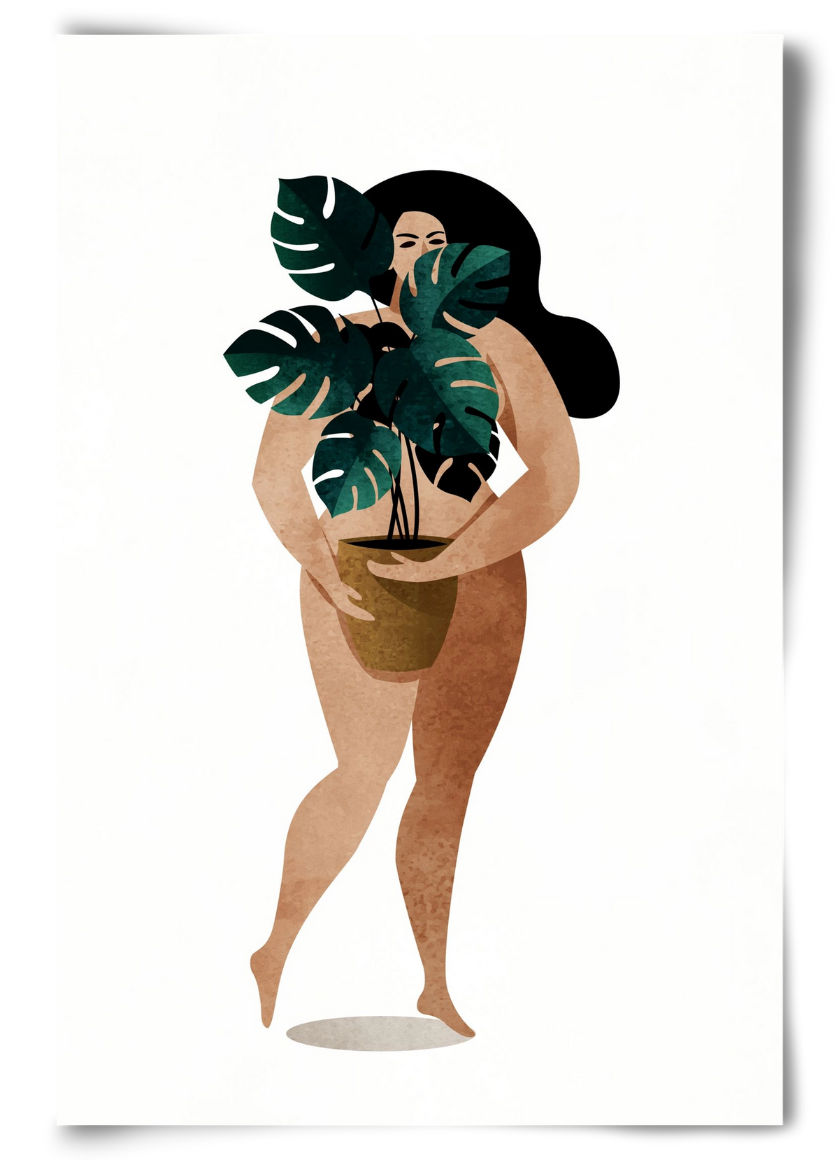 Nude With Plant, 60x90 cm, Keret nélkül