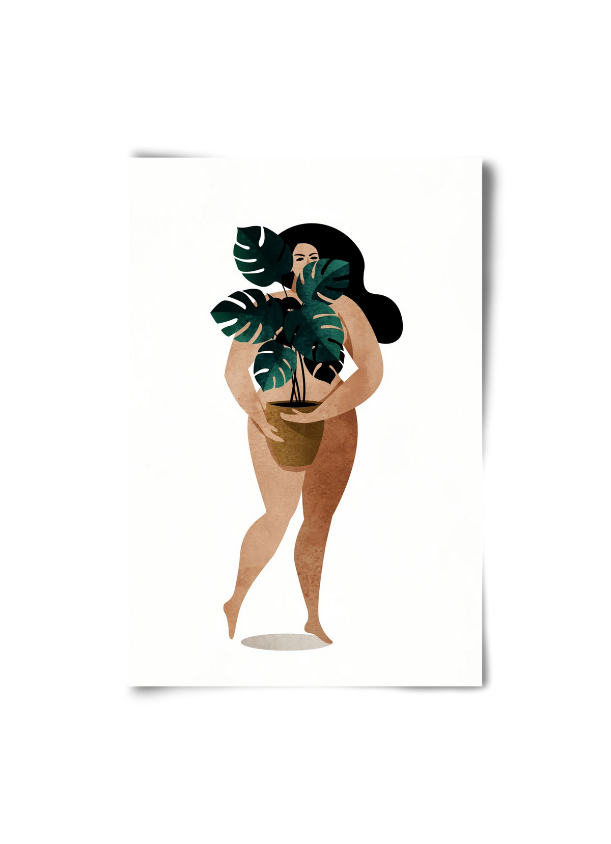 Nude With Plant, 20x30 cm, Keret nélkül