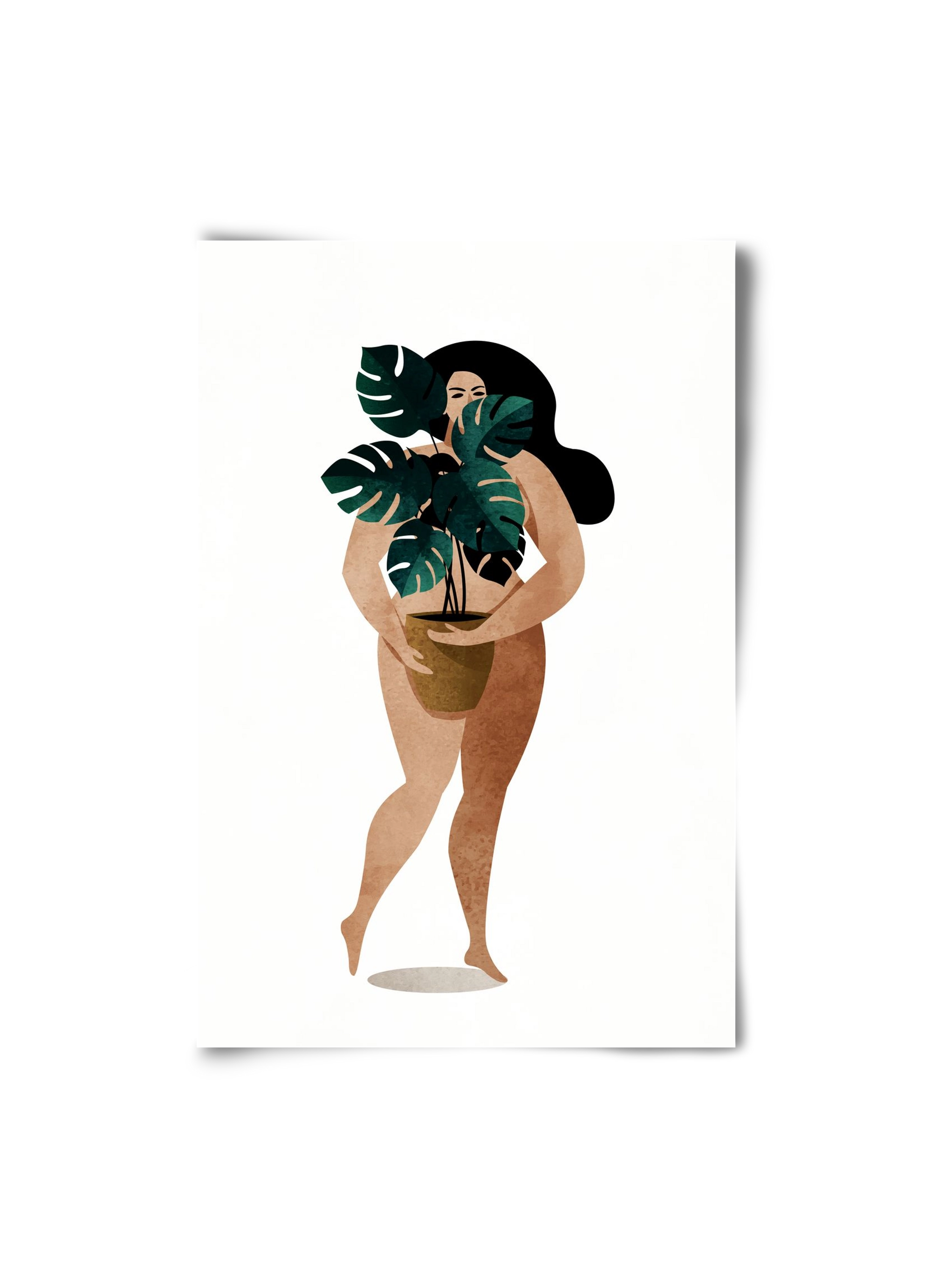 Nude With Plant, 20x30 cm, Keret nélkül
