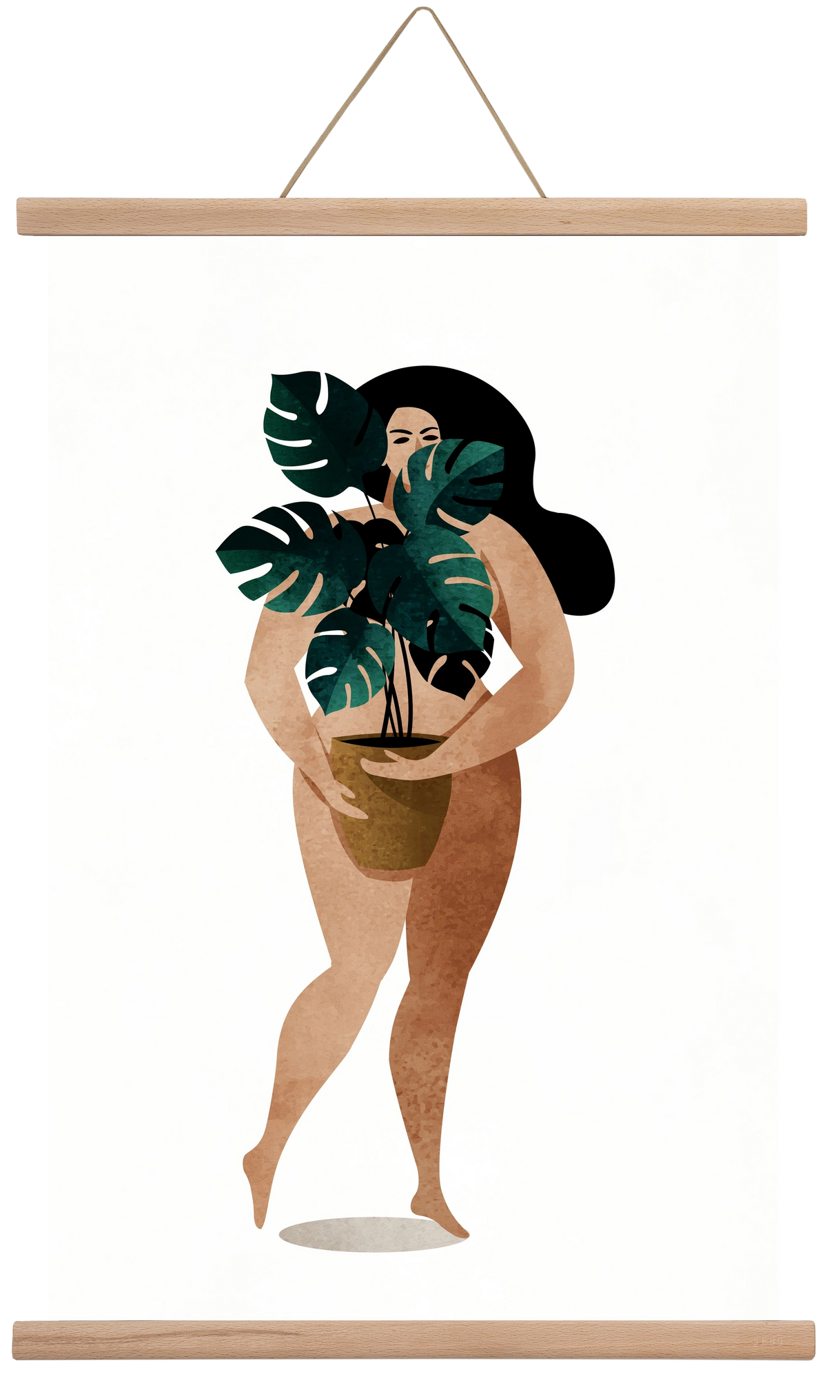 Nude With Plant, 40x60 cm (40x60 cm), Tölgy akasztó