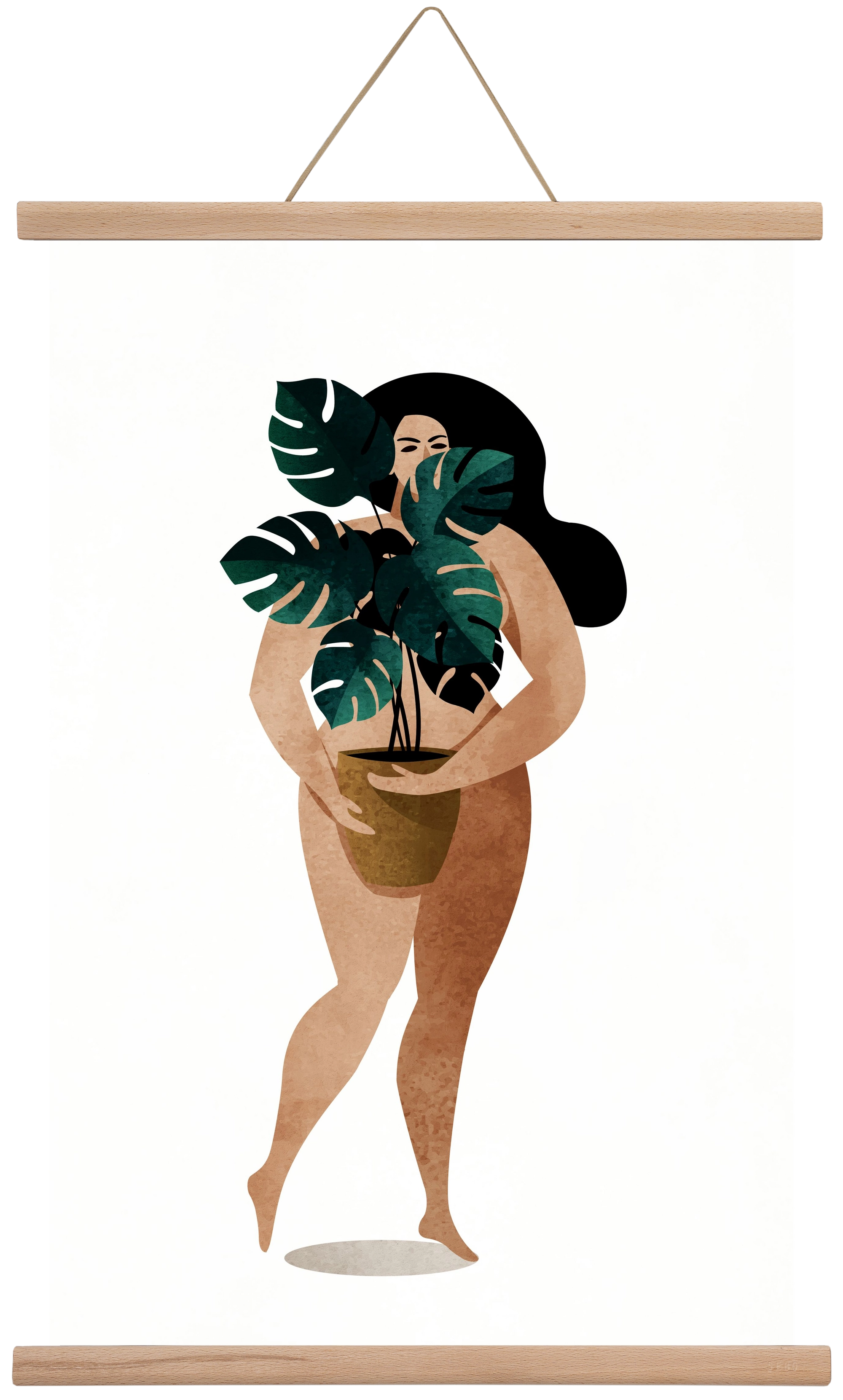 Nude With Plant, 40x60 cm (40x60 cm), Tölgy akasztó