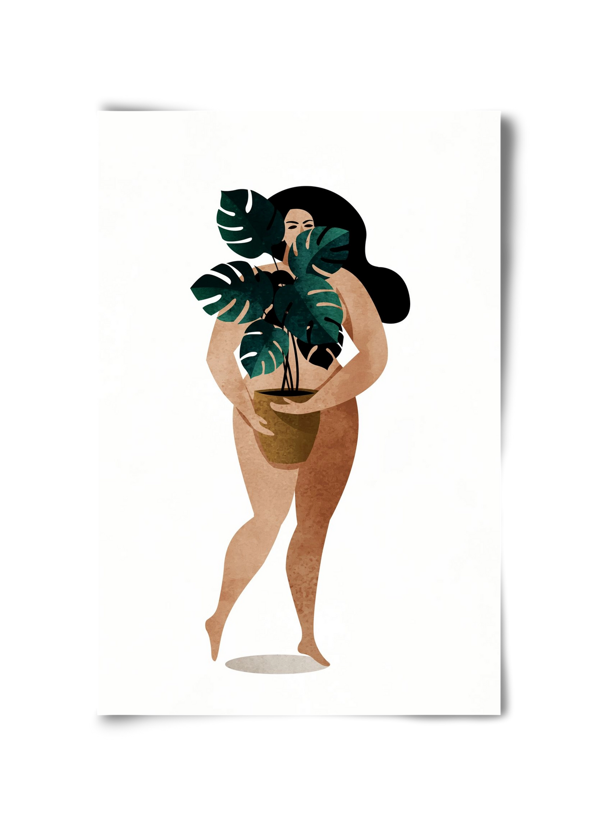 Nude With Plant, 30x45 cm, Keret nélkül