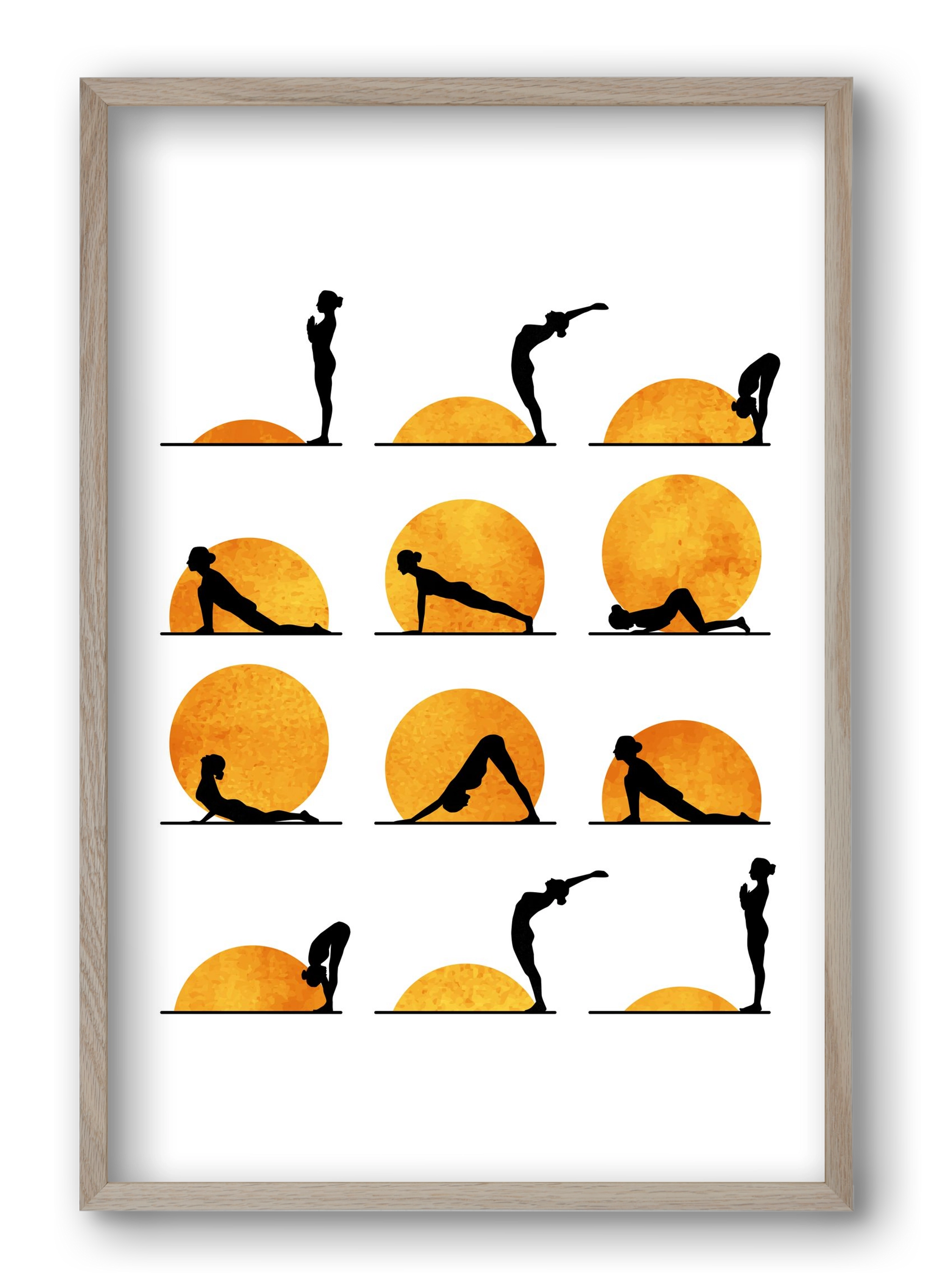 Yoga Sun, 40x60 cm (40x60 cm), Tölgy keret
