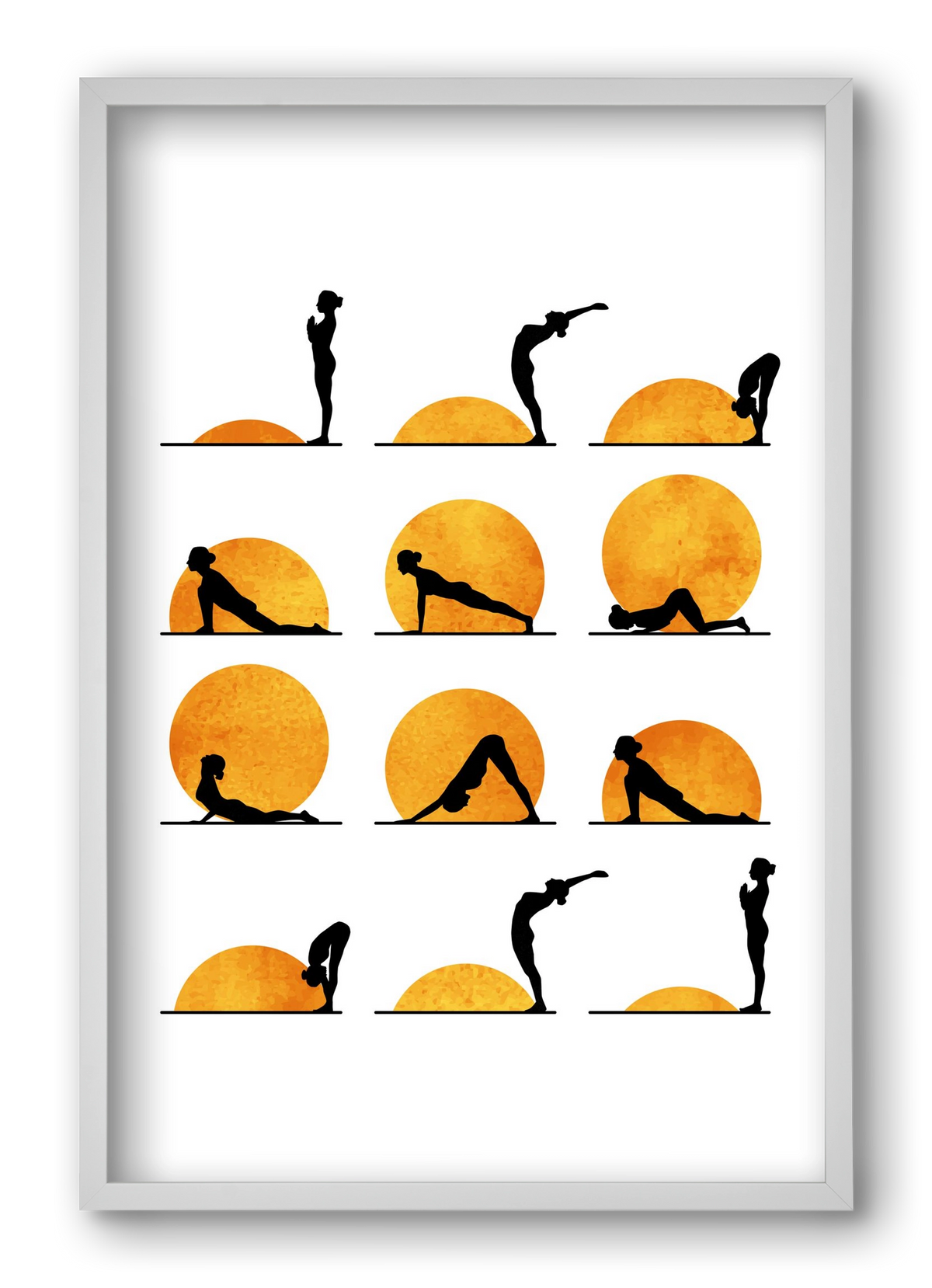Yoga Sun, 40x60 cm (40x60 cm), Fehér keret