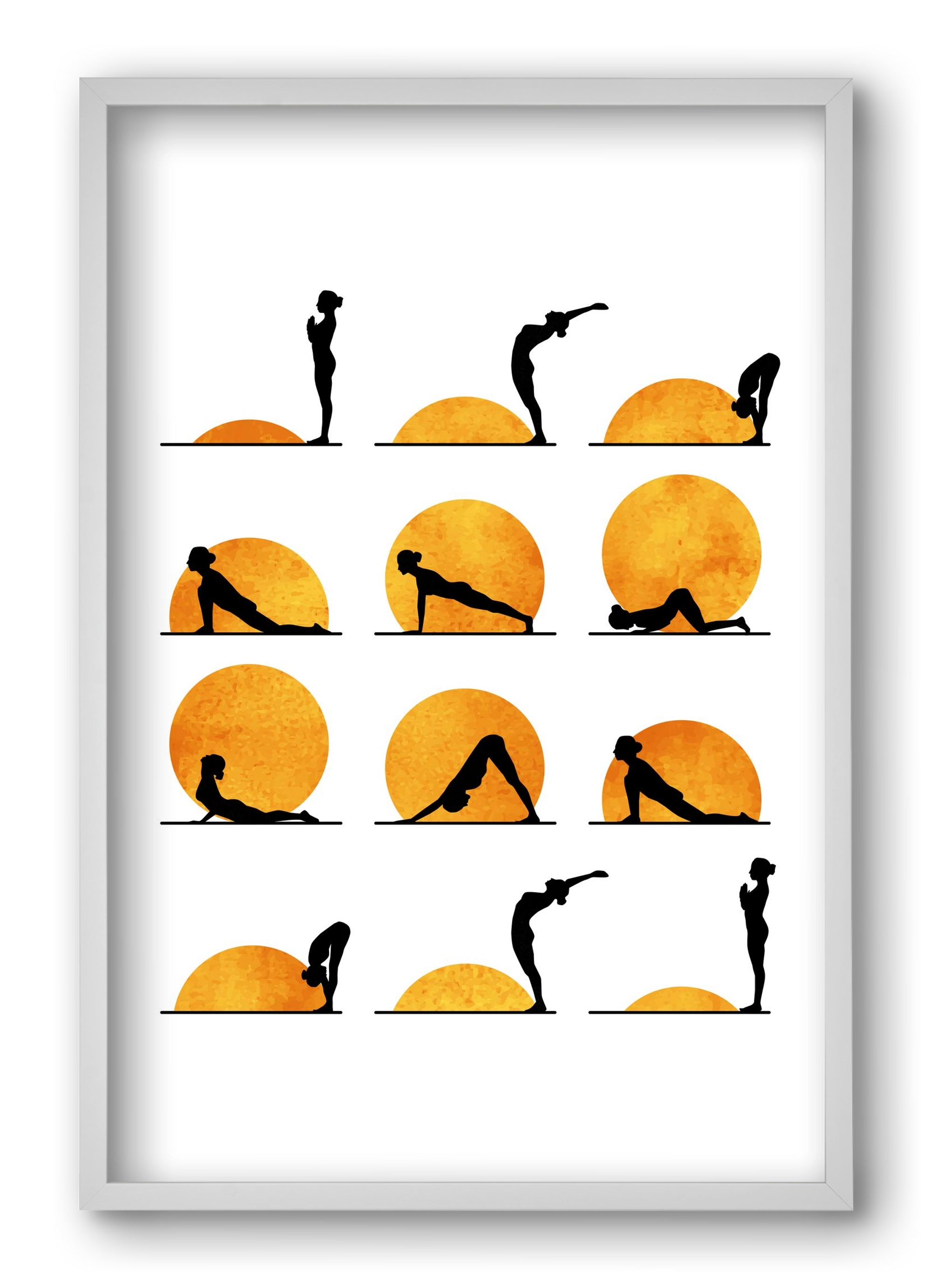 Yoga Sun, 40x60 cm (40x60 cm), Fehér keret