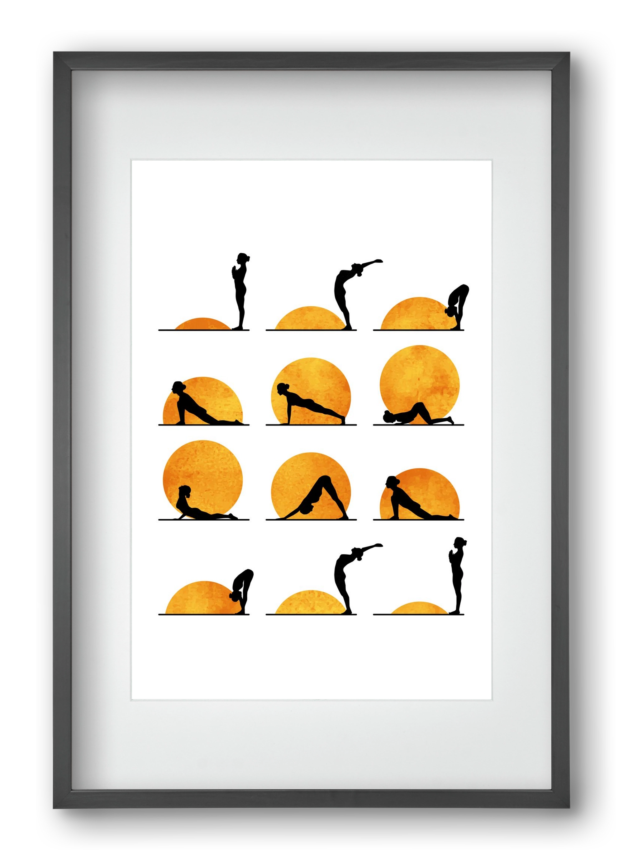 Yoga Sun, 40x60 cm (30x45 cm), Fekete keret, paszpartuval