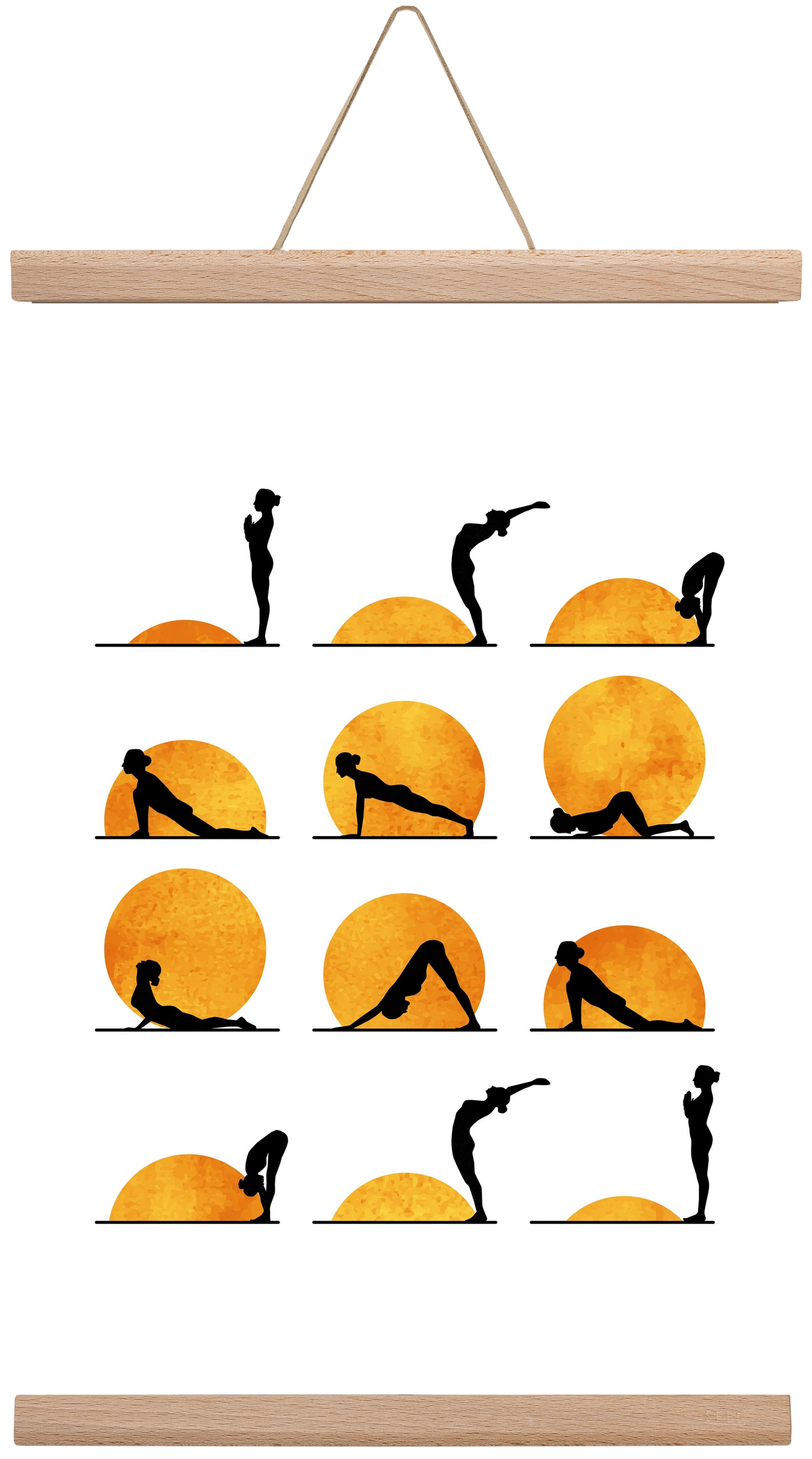 Yoga Sun, 30x45 cm (30x45 cm), Tölgy akasztó