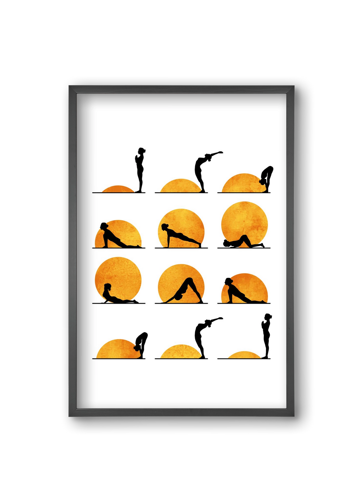 Yoga Sun, 20x30 cm (20x30 cm), Fekete keret