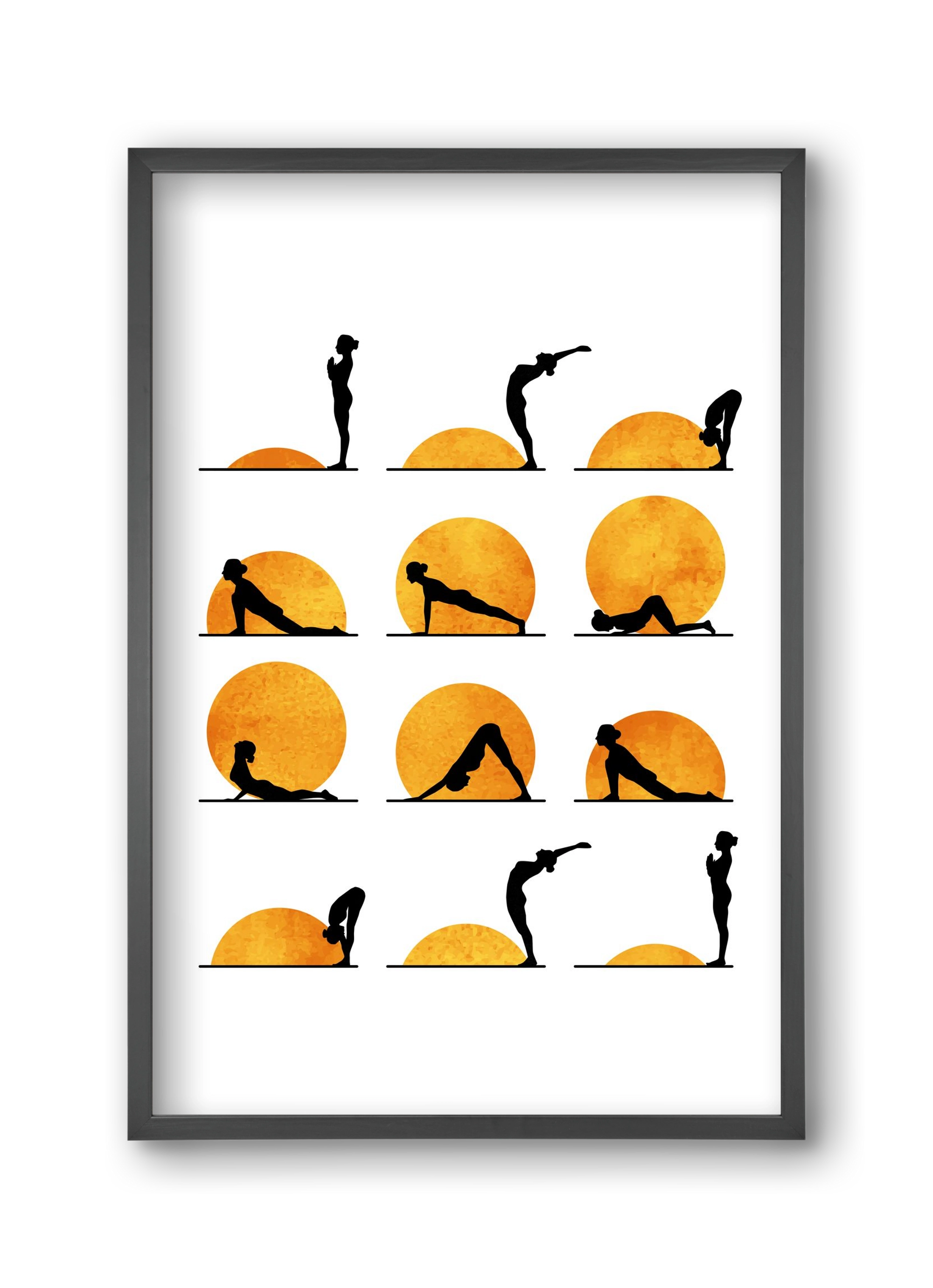 Yoga Sun, 30x45 cm (30x45 cm), Fekete keret
